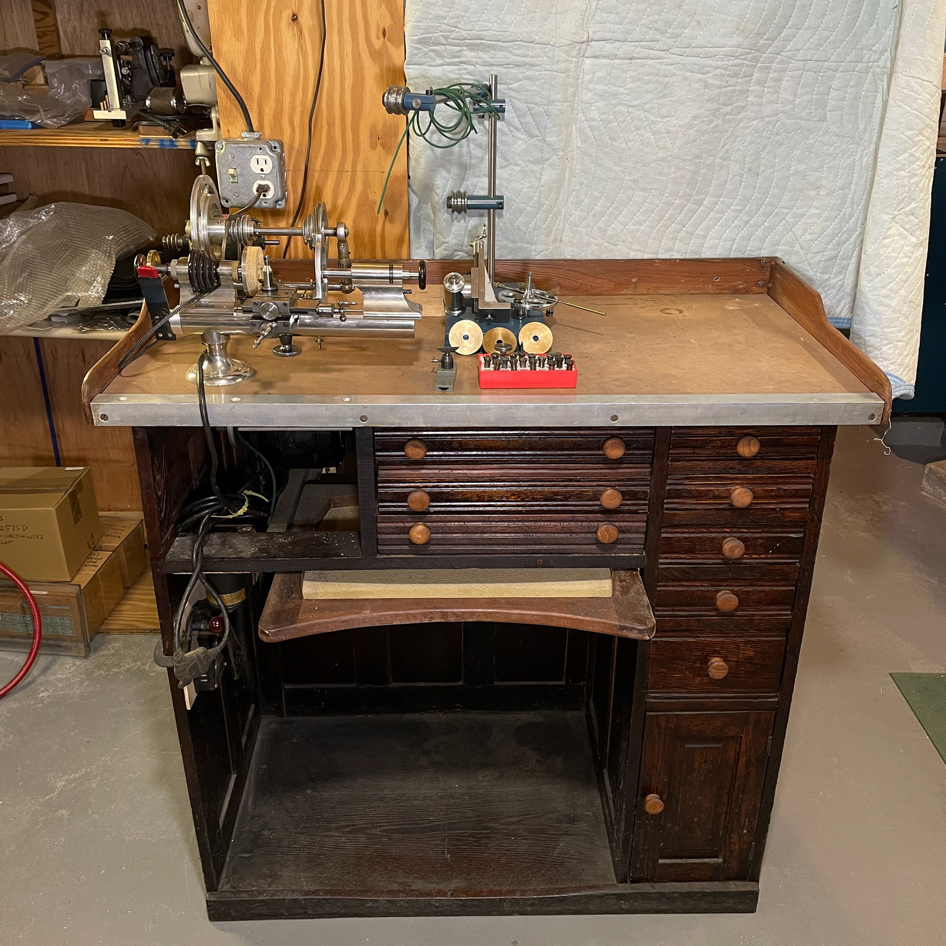 Levin 8mm Watchmaker's Lathe with Tooling and Accessories