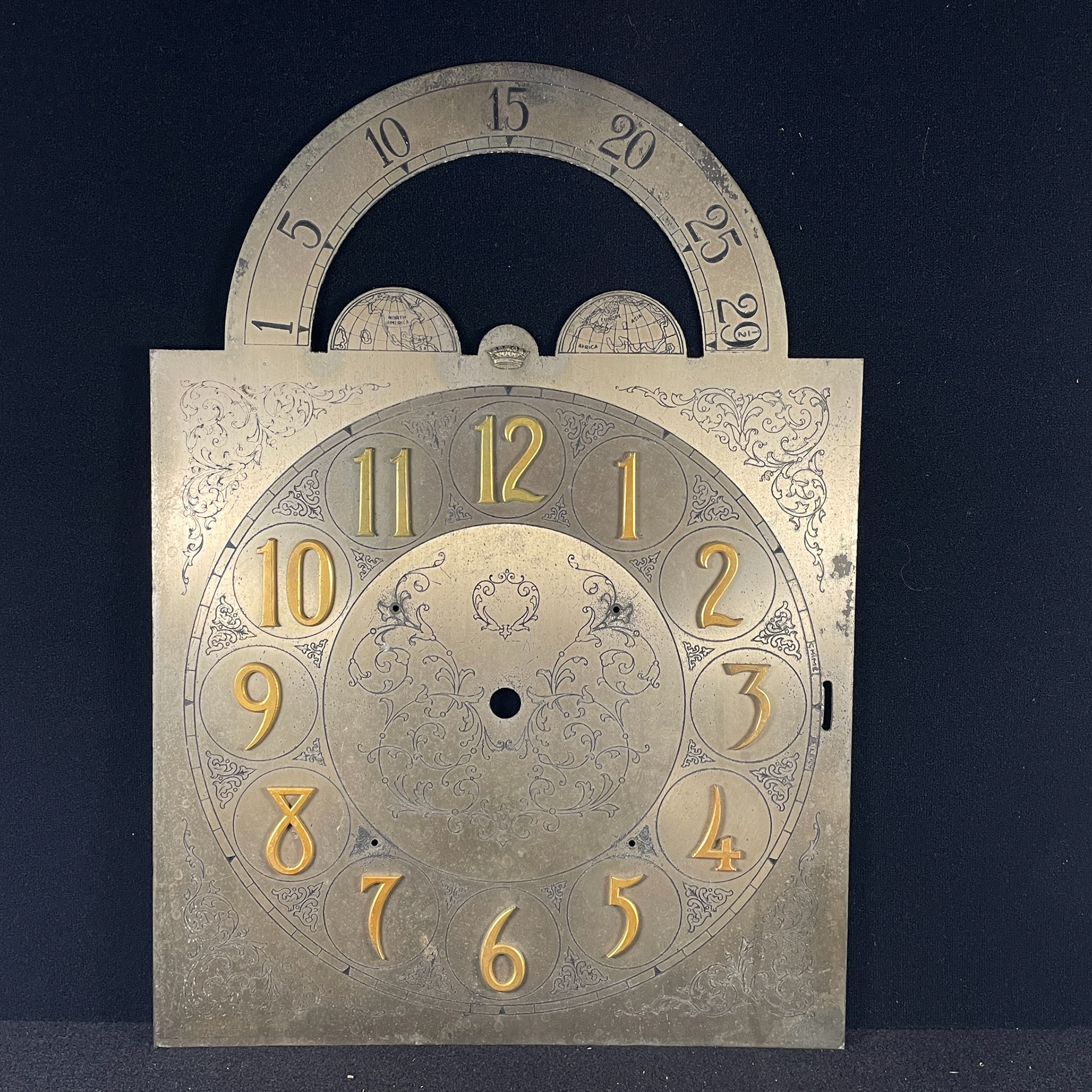 Herschede grandfather clock dial