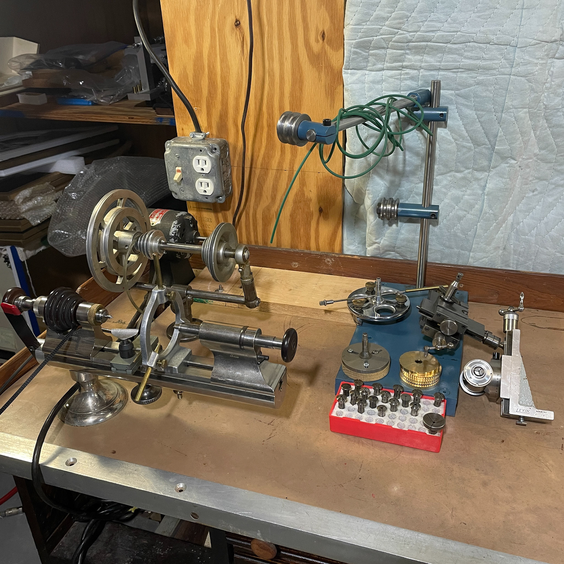 Levin 8mm Watchmaker's Lathe with Tooling and Accessories
