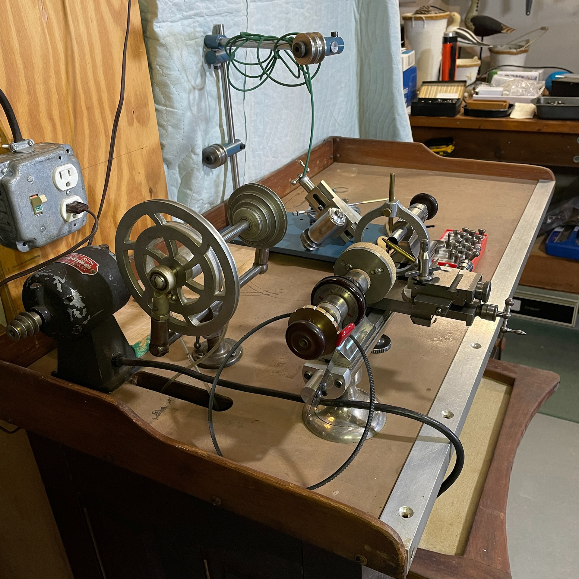 Levin 8mm Watchmaker's Lathe with Tooling and Accessories