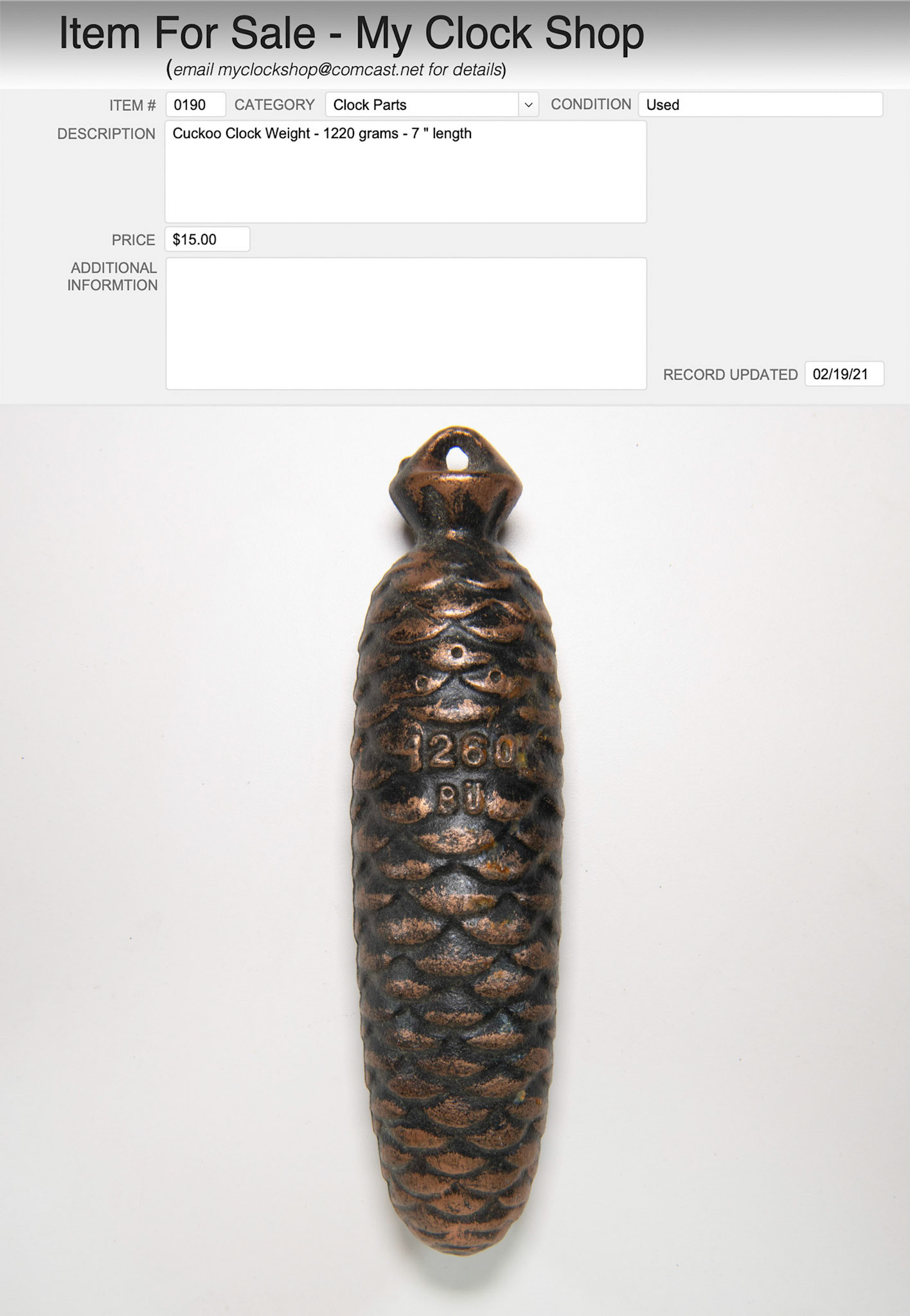 Item # 0190