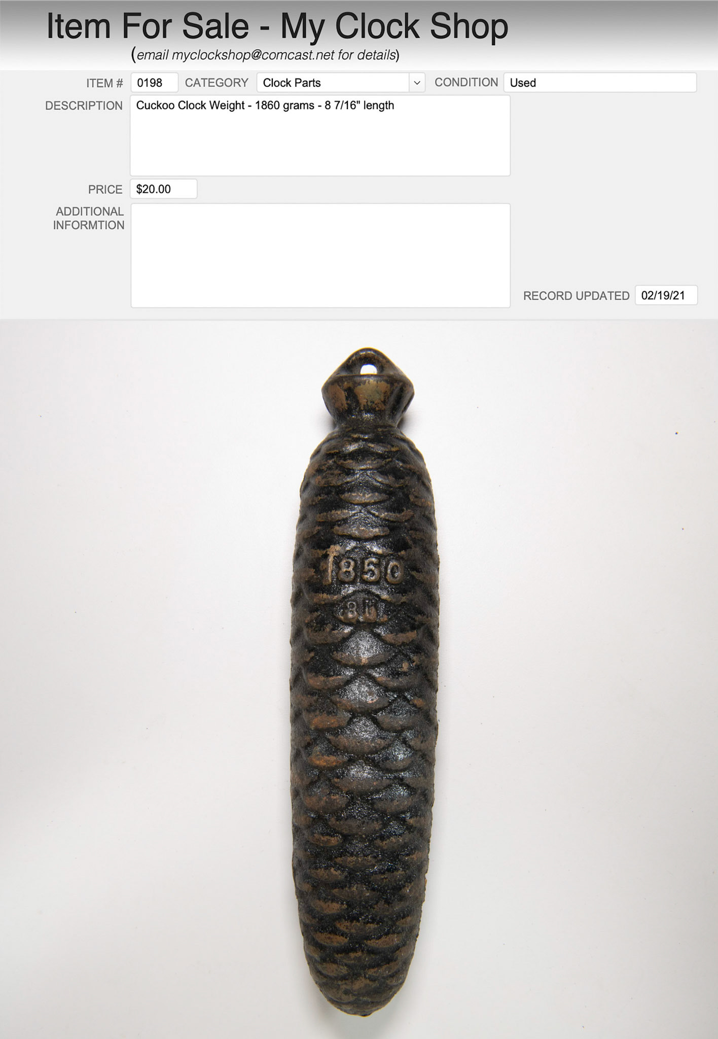 Item # 0198