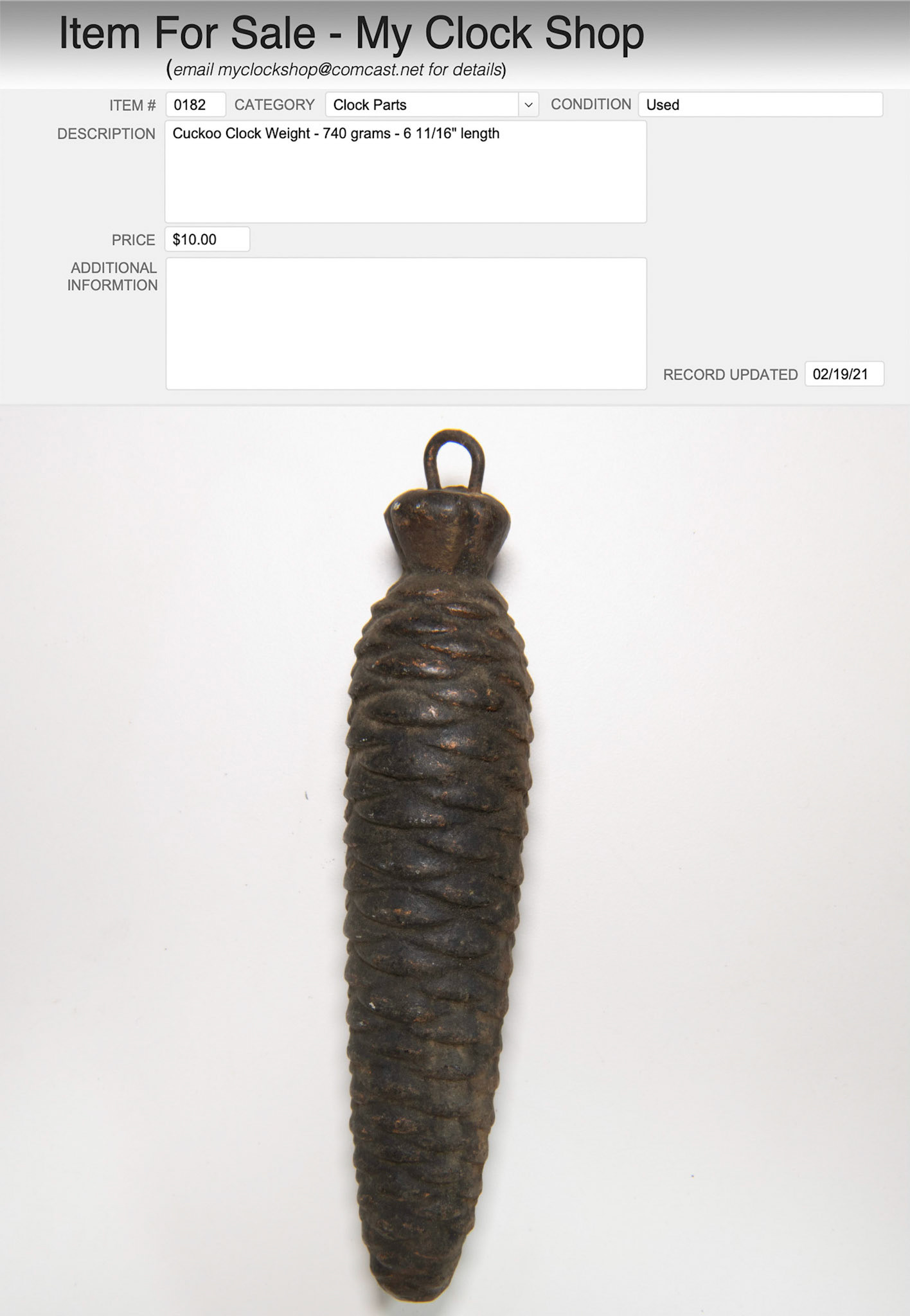 Item # 0182