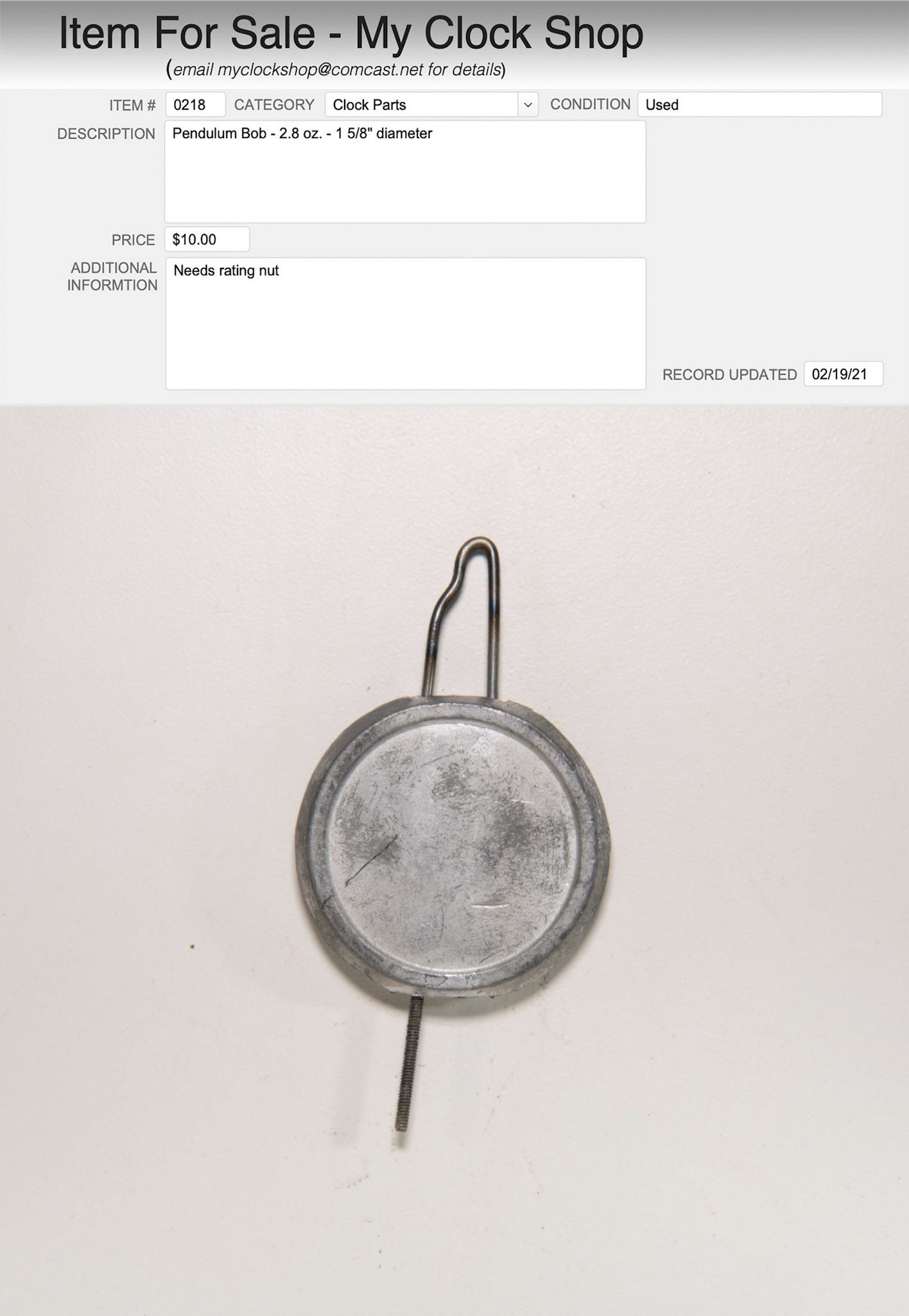 Item # 0218