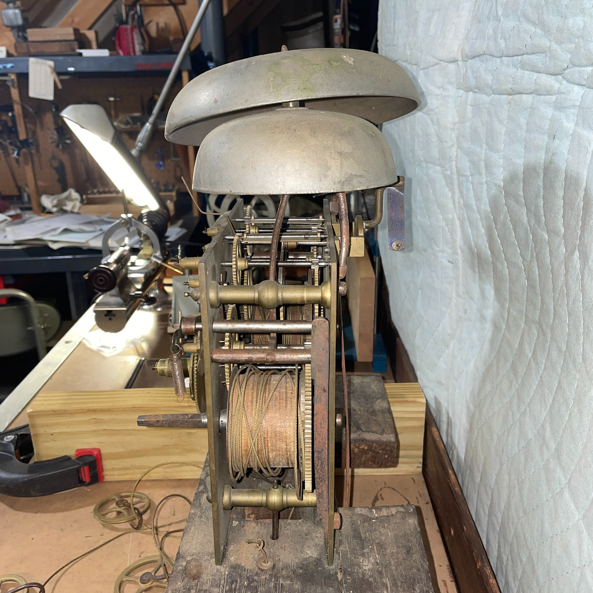 18th Century Three-Train Tallcase Clock Movement