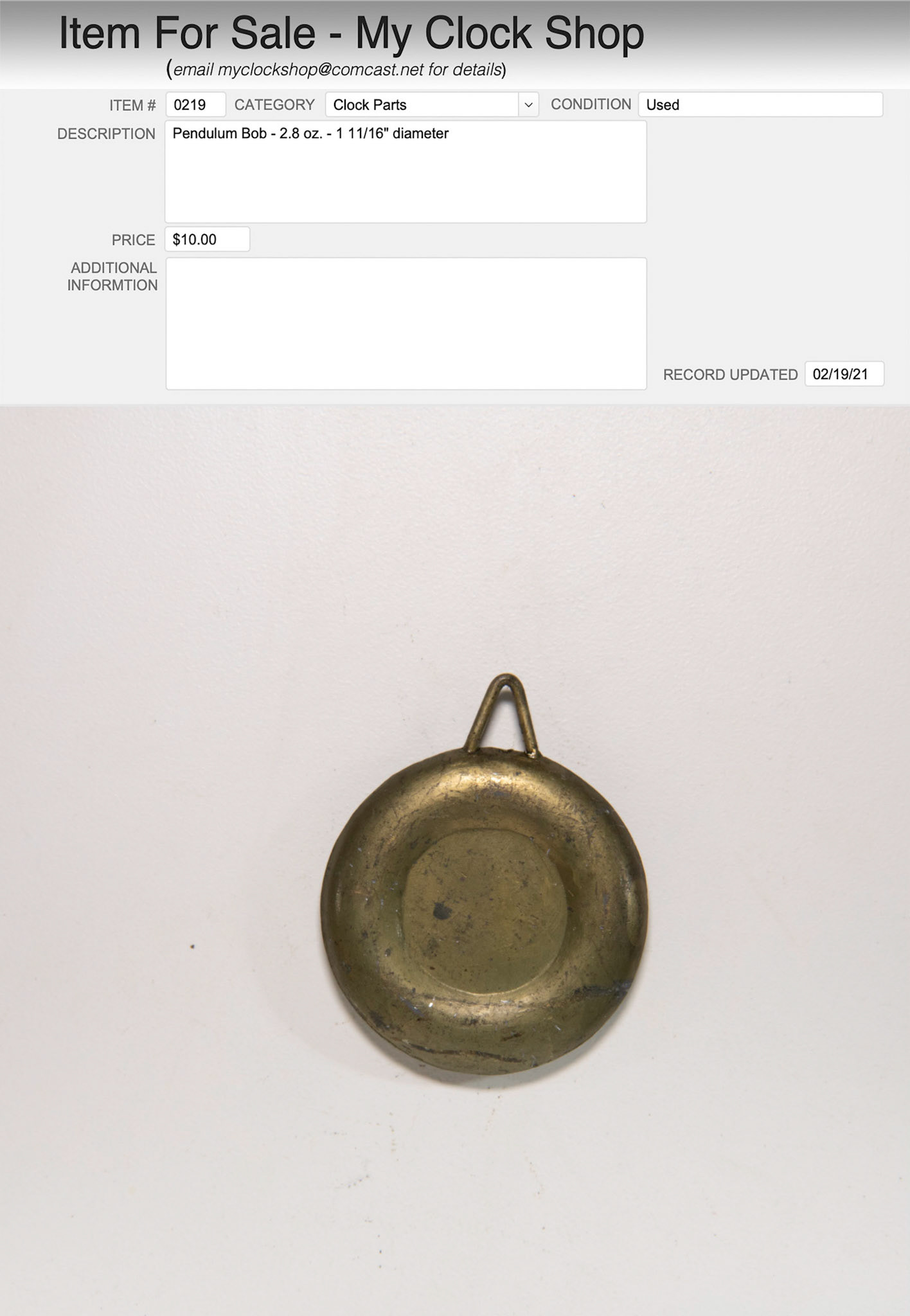 Item # 0219