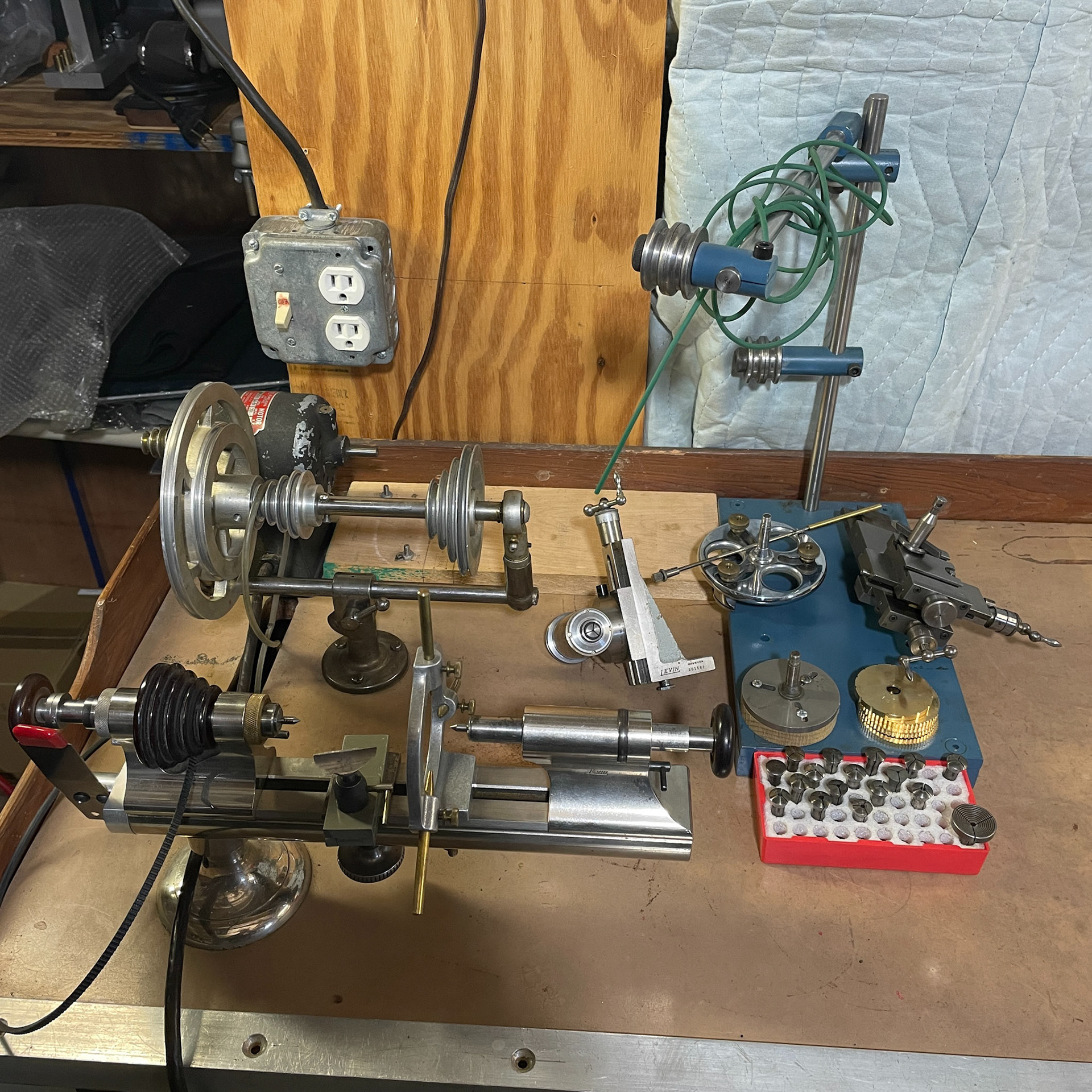 Levin 8mm Watchmaker's Lathe with Tooling and Accessories