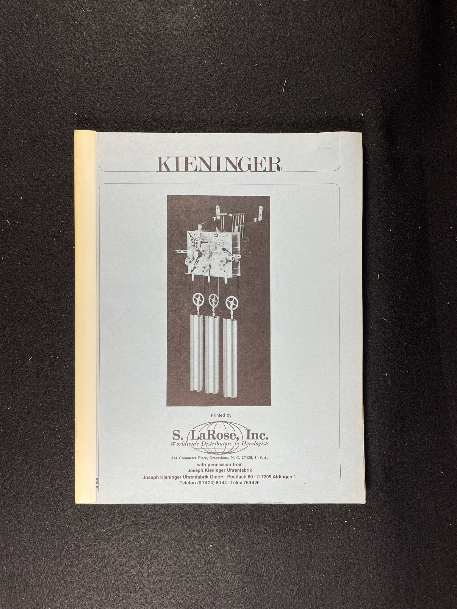Kieninger movement and parts catalog