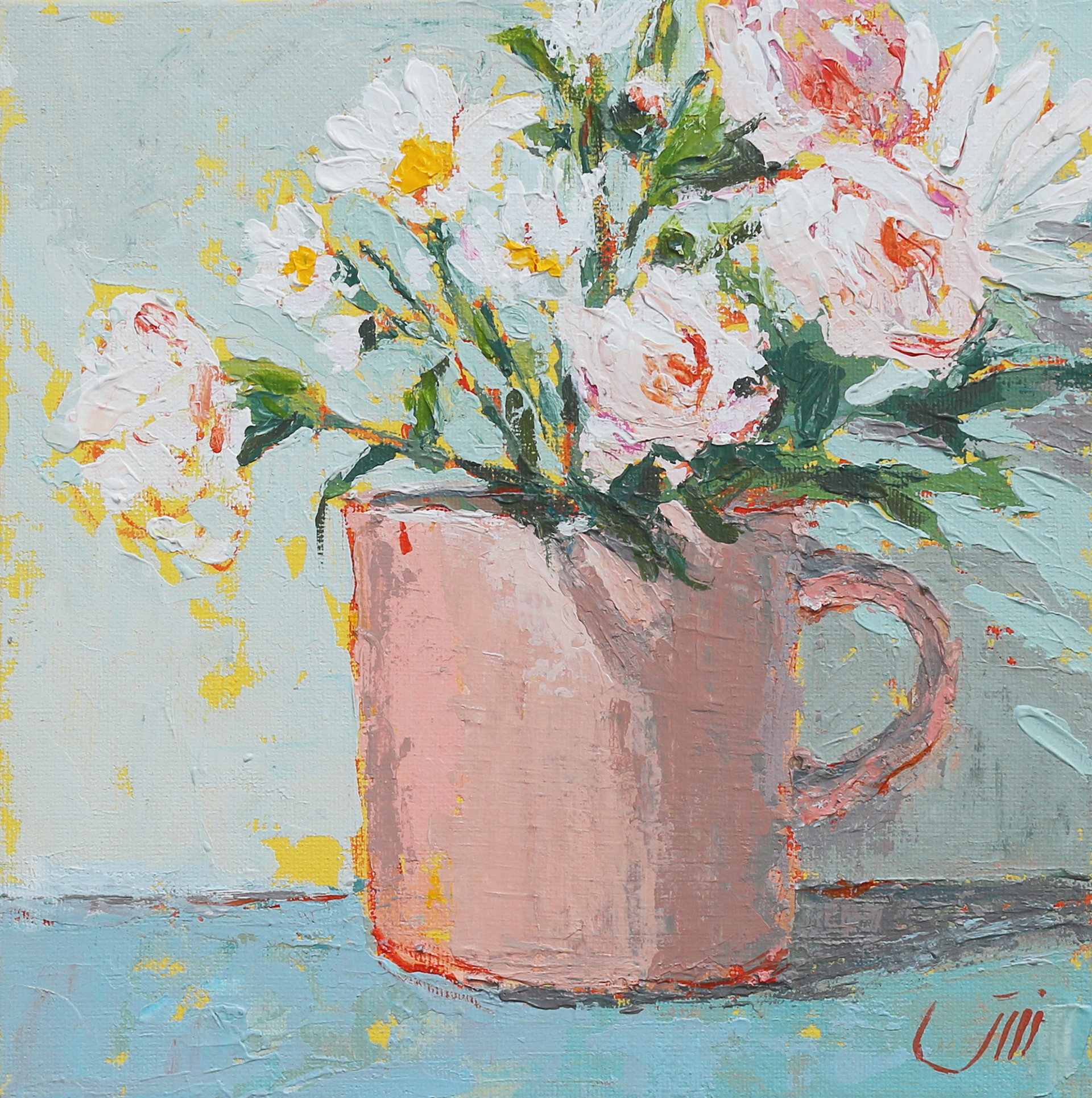 🔴No.17, The Pink Mug, 20.3 x 20.3 cm