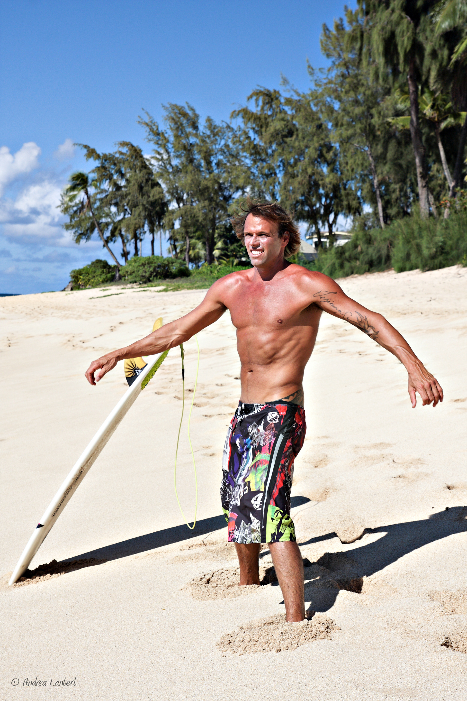 Surfer warming up