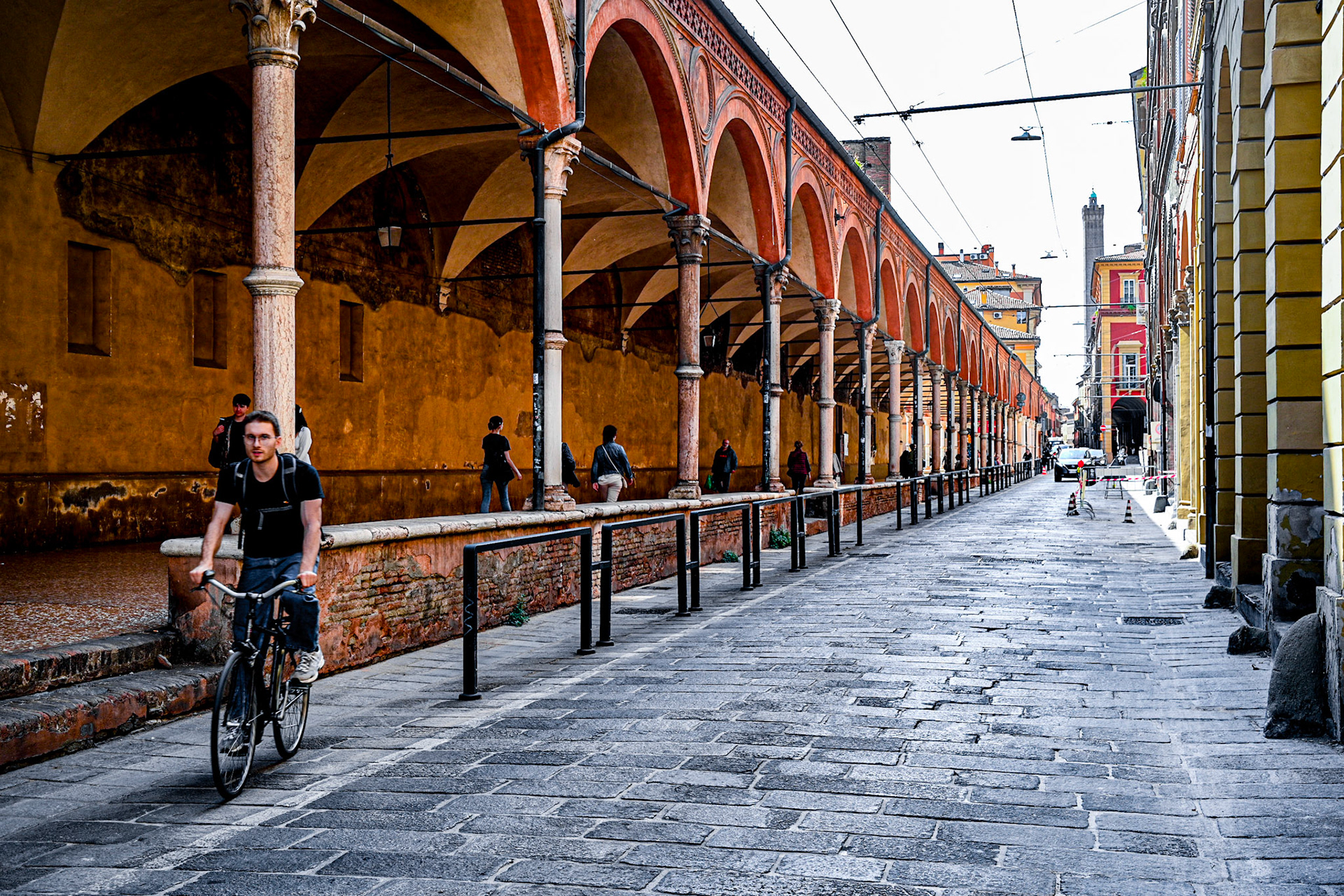 Typical porticoes of Bologna - Italy