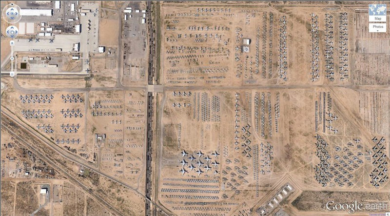 1. Airplane Boneyard 32 08’59.96″ N, 110 50’09.03″W Tucson, Arizona