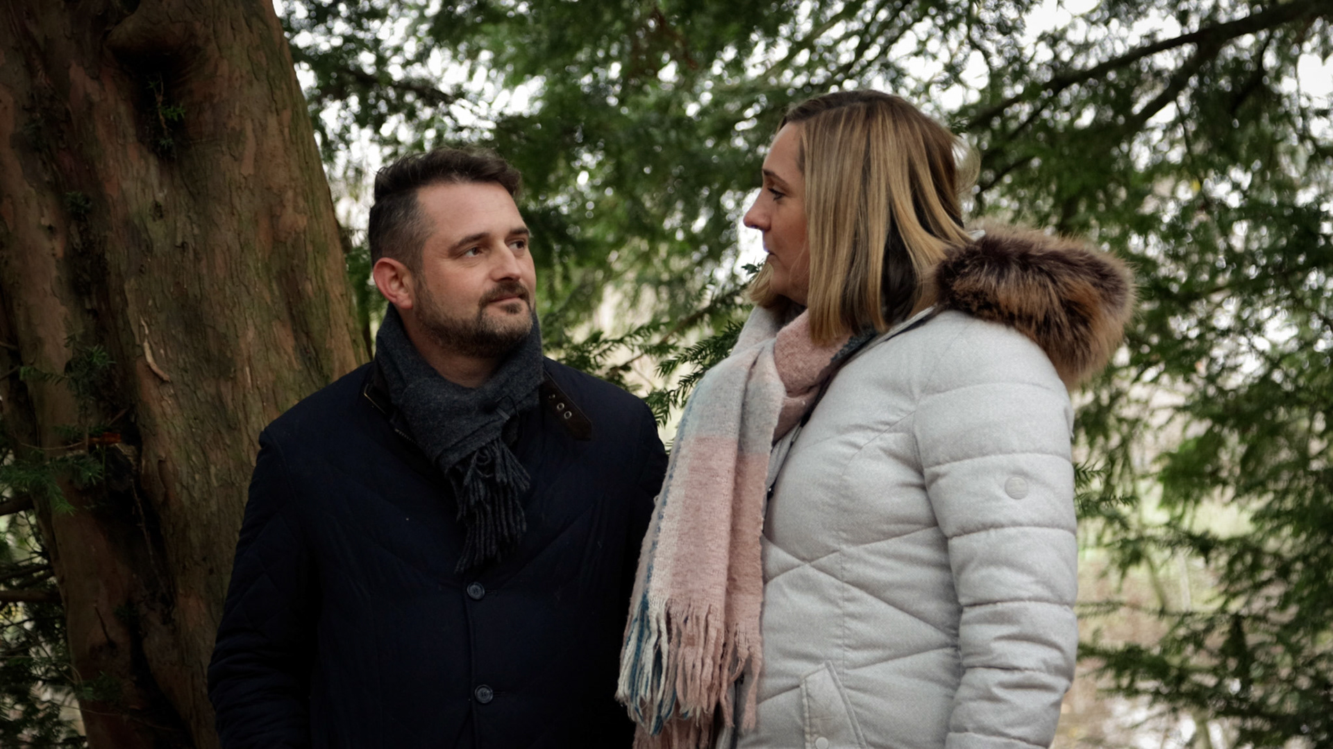 B-Roll video and stills of Natalie and Luke in their grounds at their Home