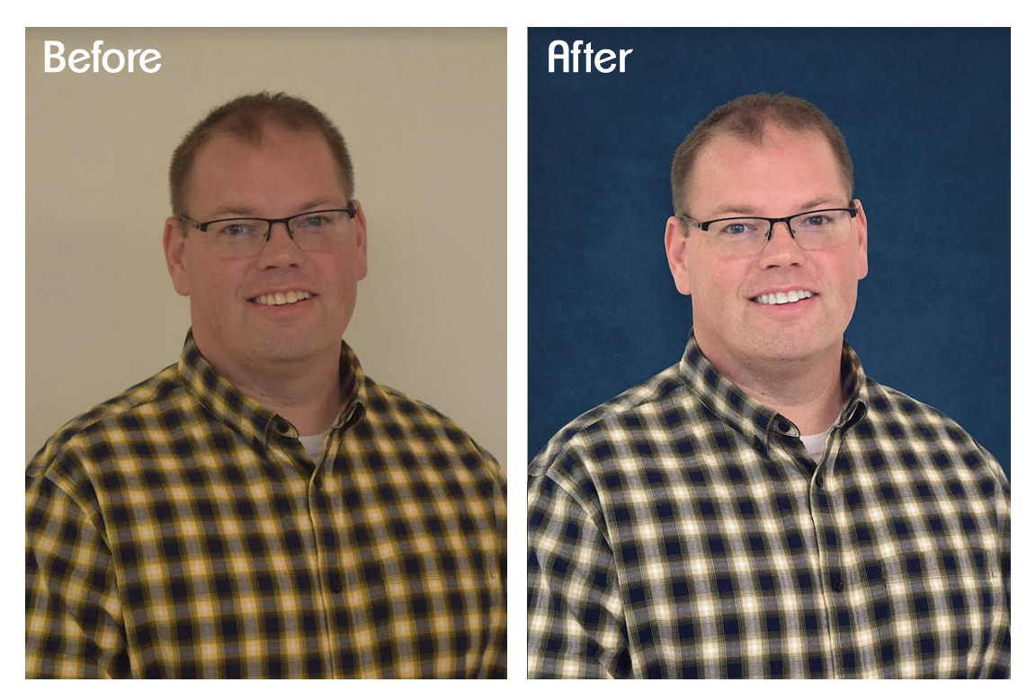 Edited Headshot and Changed Background