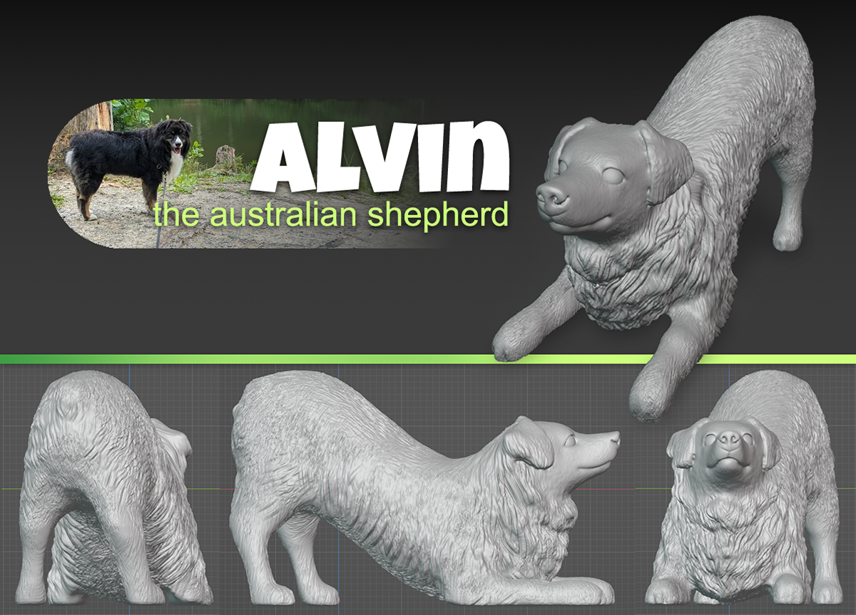 3d Modeled Dog for Printing - Blender