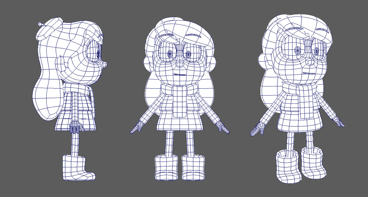 3d Modeled Character Wireframe
