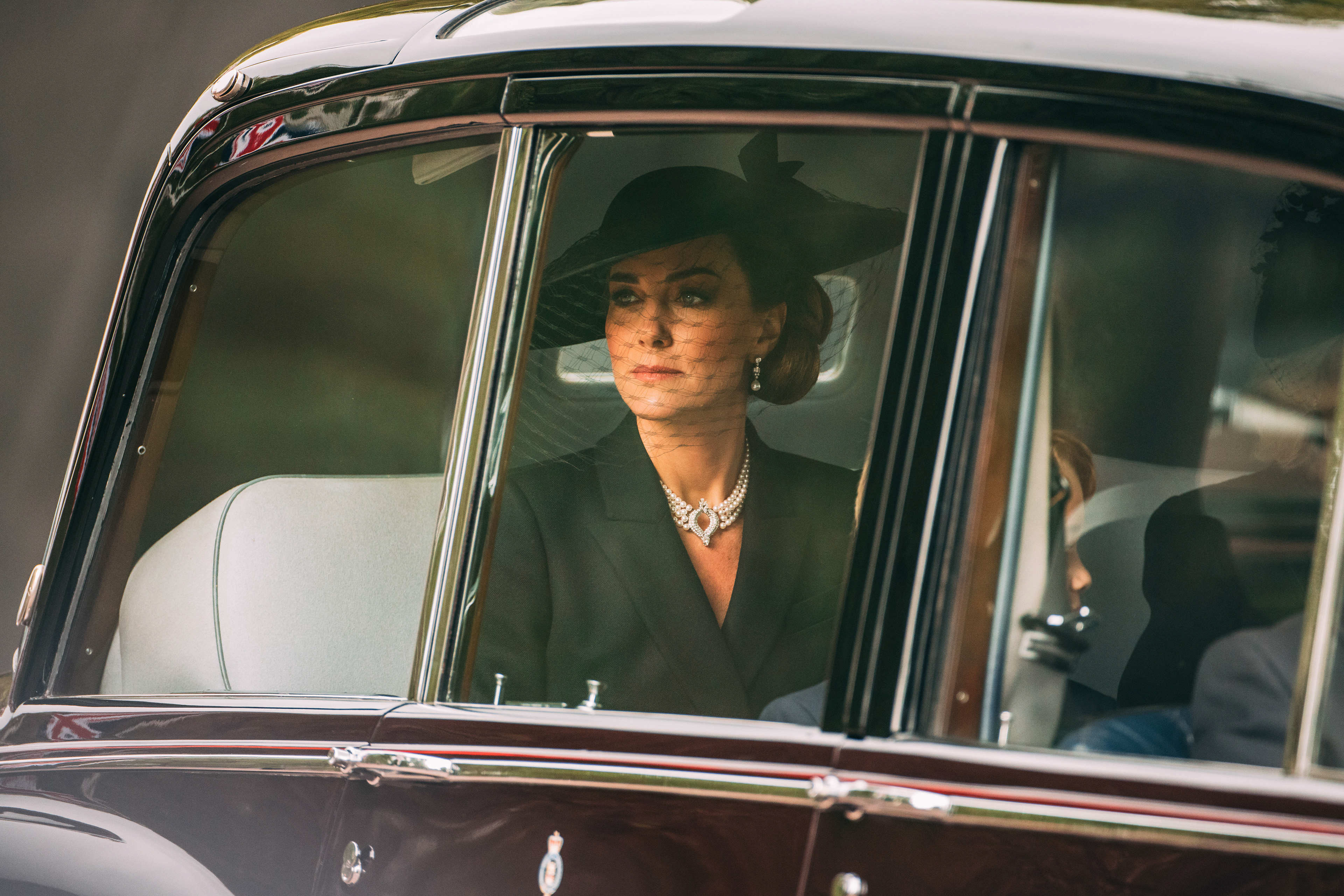 Britain's Catherine, the Princess of Wales on her way to the State Funeral of Queen Elizabeth II 