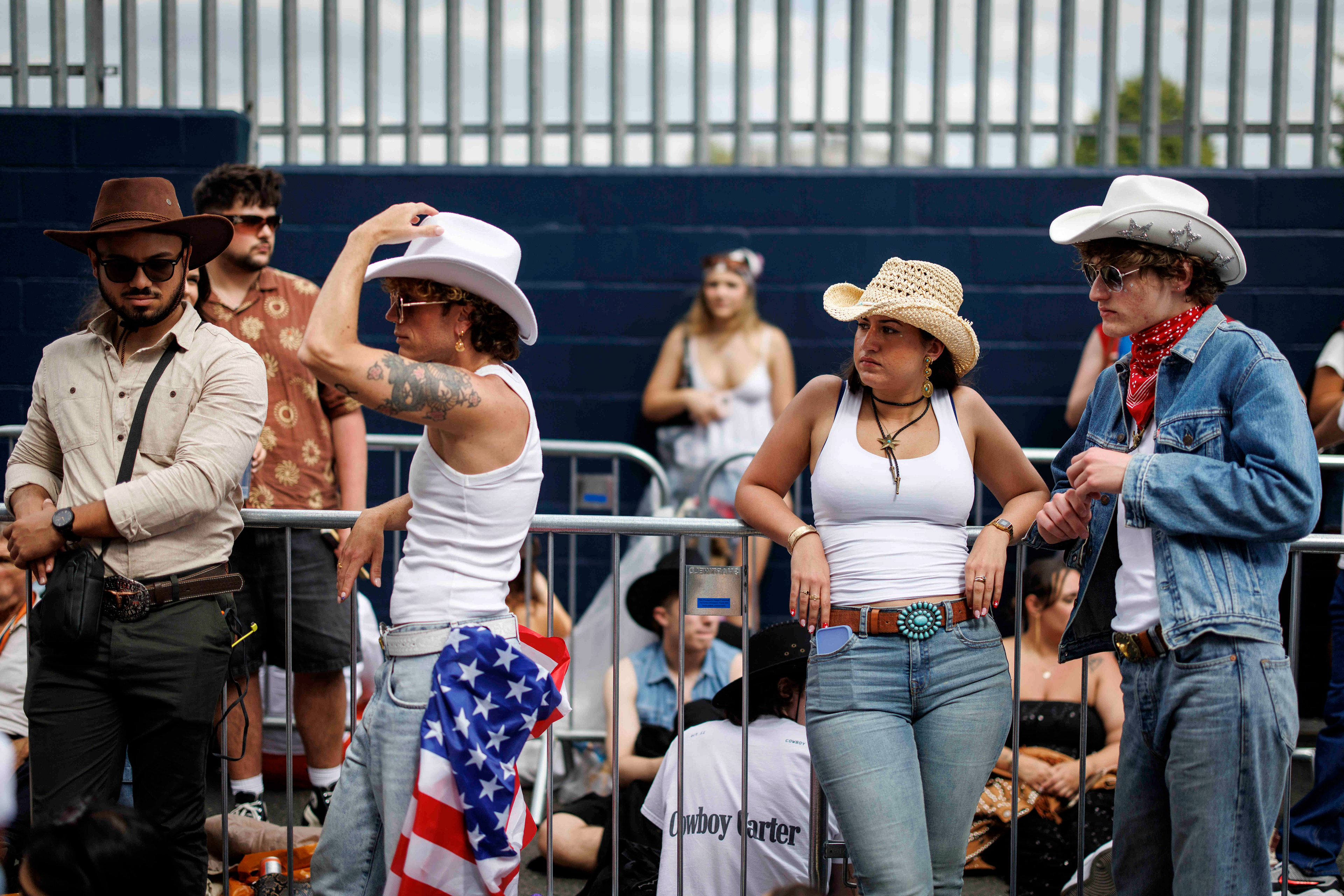 Fans queue for a Beyoncé concert in Tottenham
