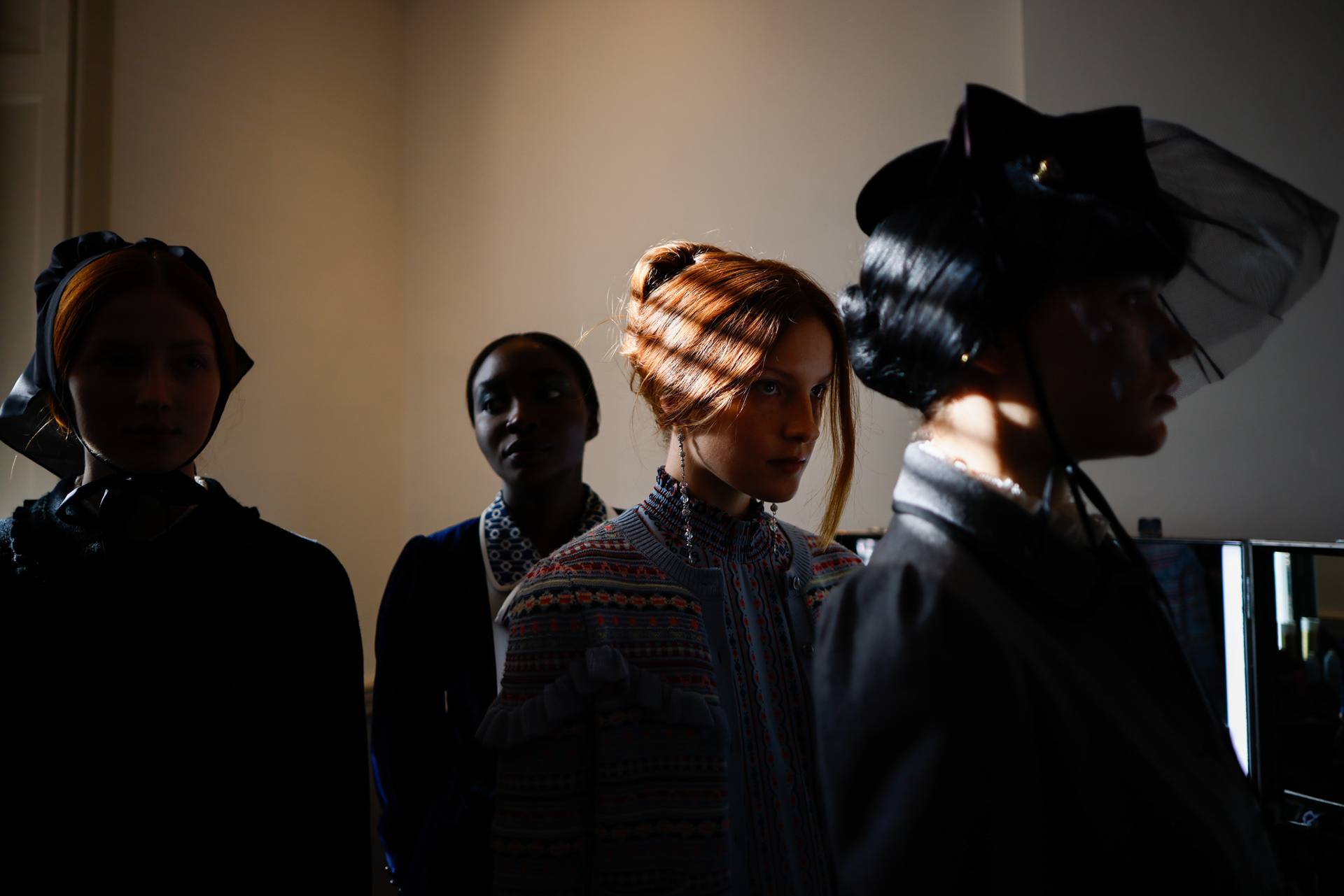 Models get ready during London Fashion Week