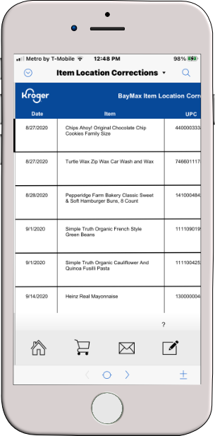 Tap mail icon to email report