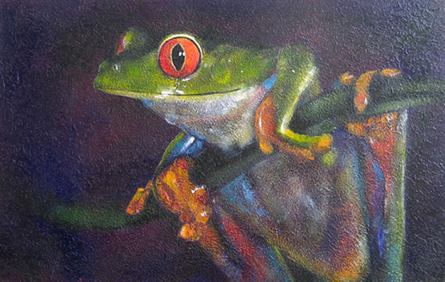 Tree Frog Acrylic Painting