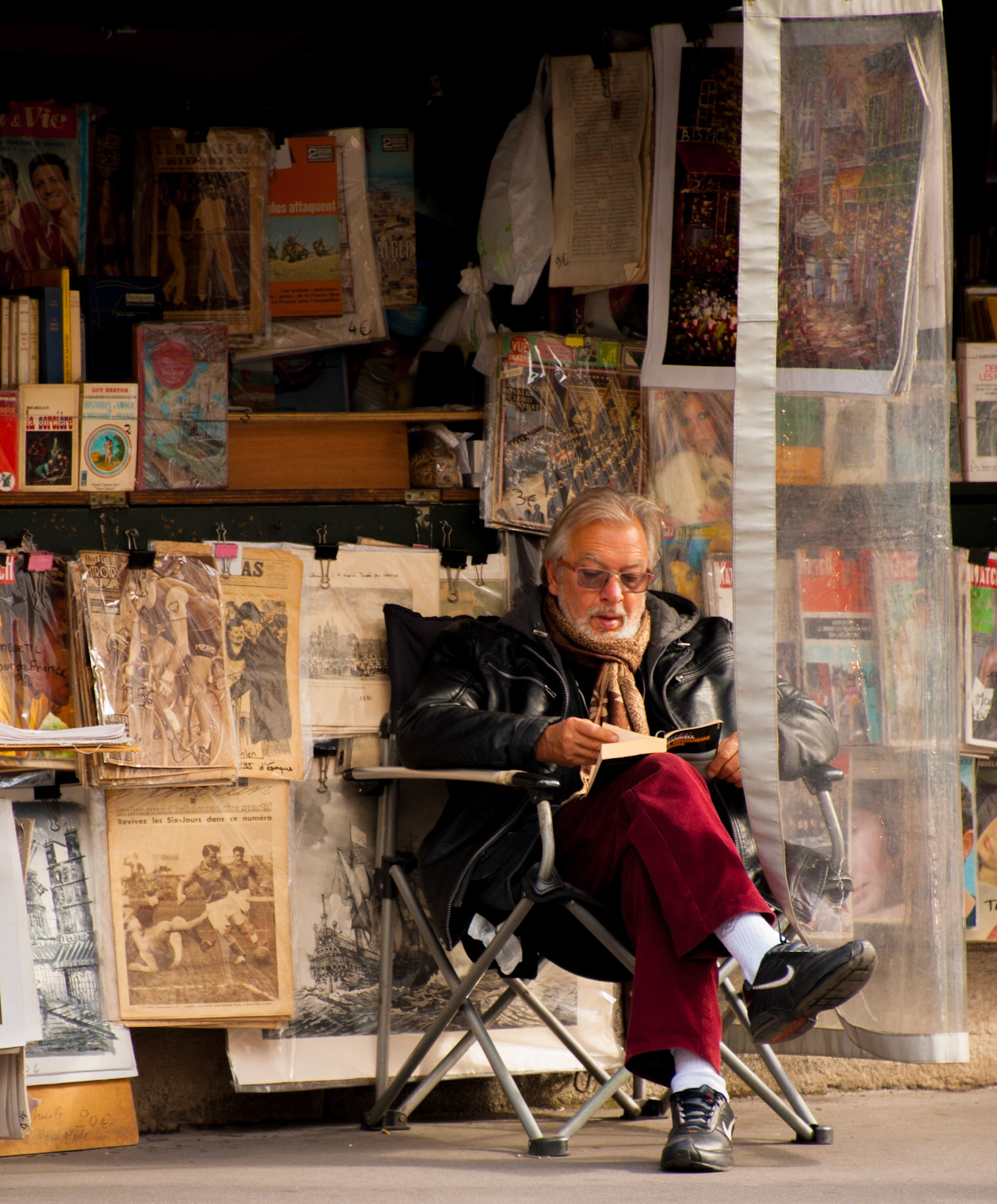 Resting vendor. Paris, France.