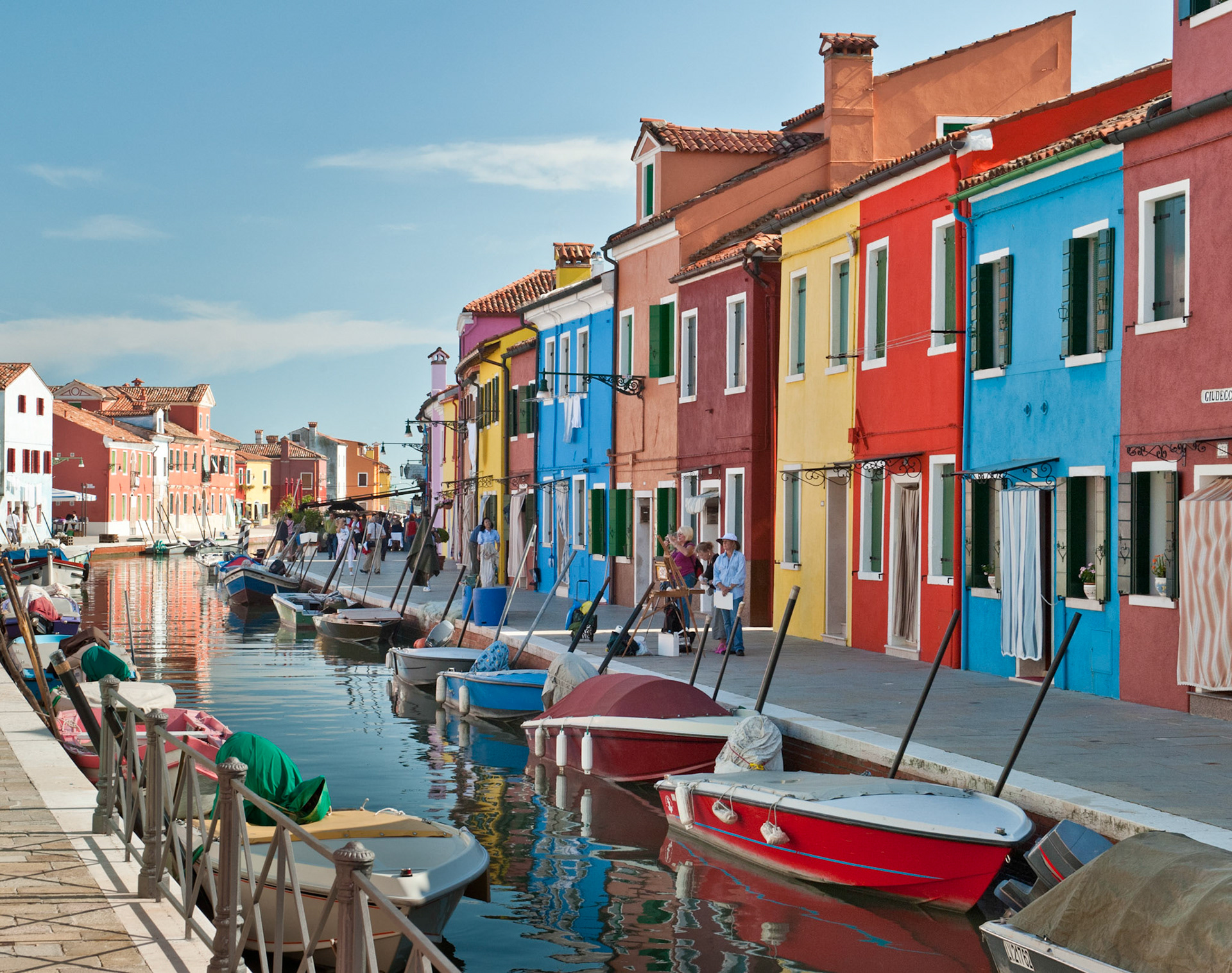 Canal. Burano Island, Venice, Italy.