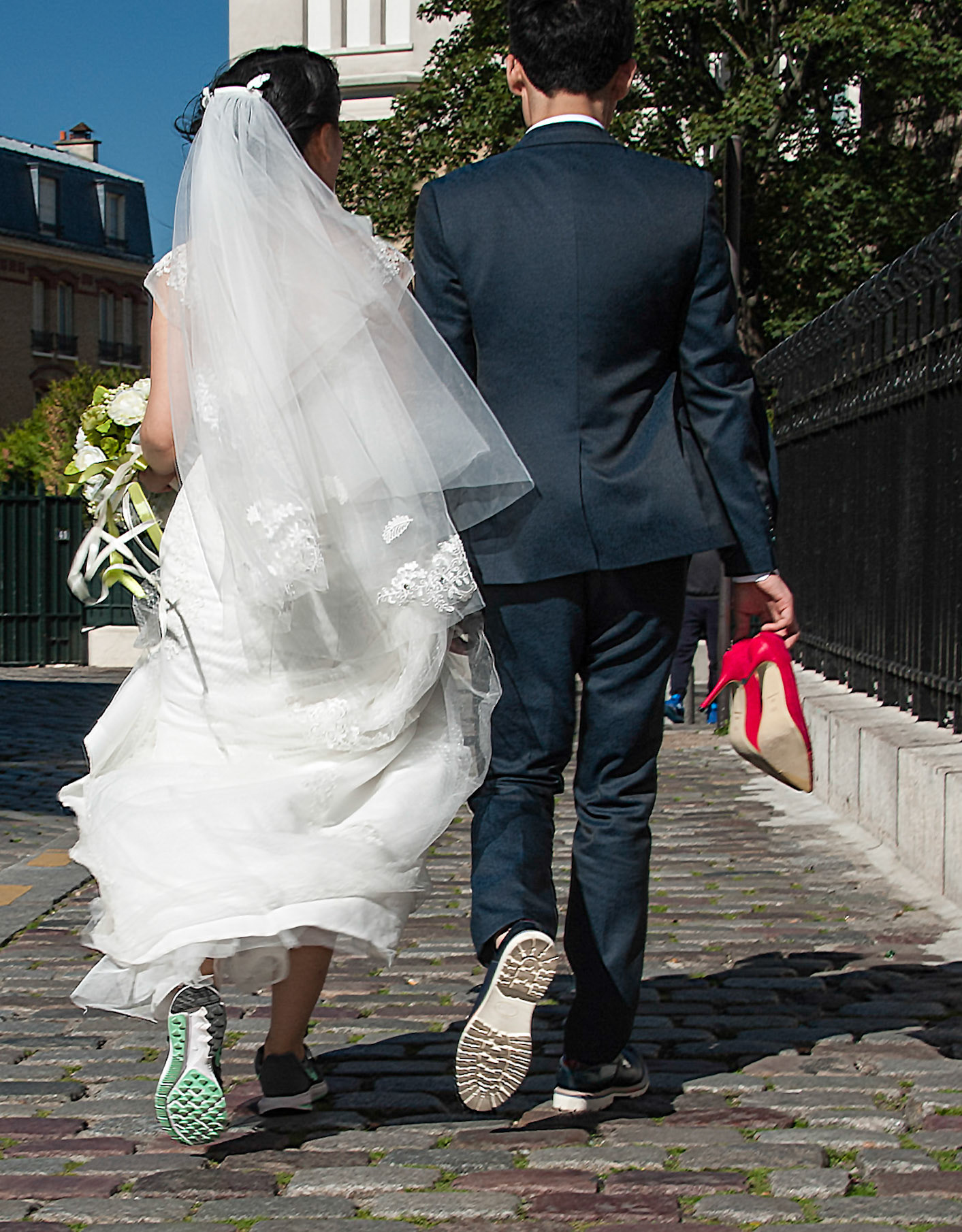 3 pairs wedding shoes. Paris, France.