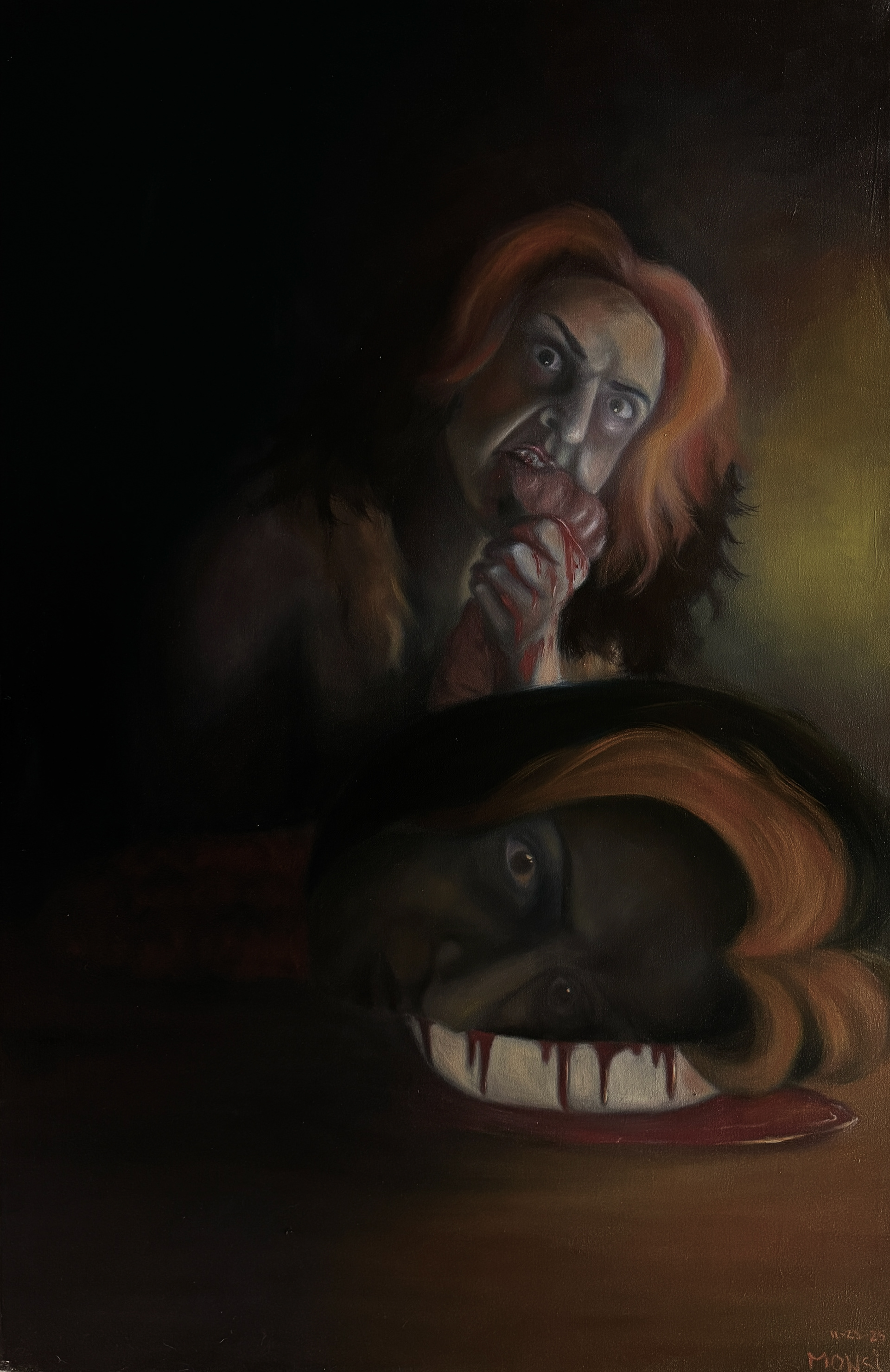 Self Devouring (2025) 30x46" oil on linen