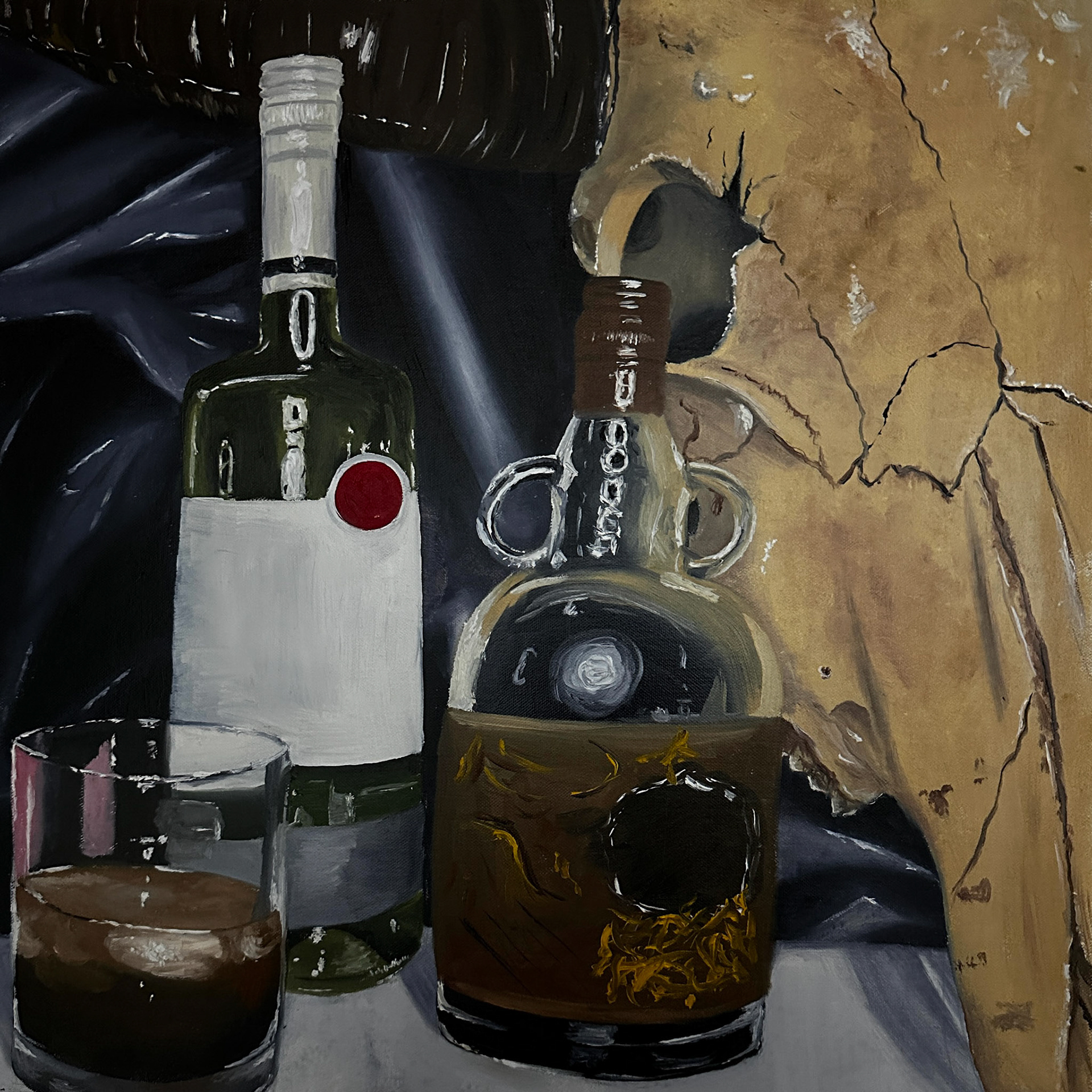 Alcoholic (2024) 20x20" Oil on canvas