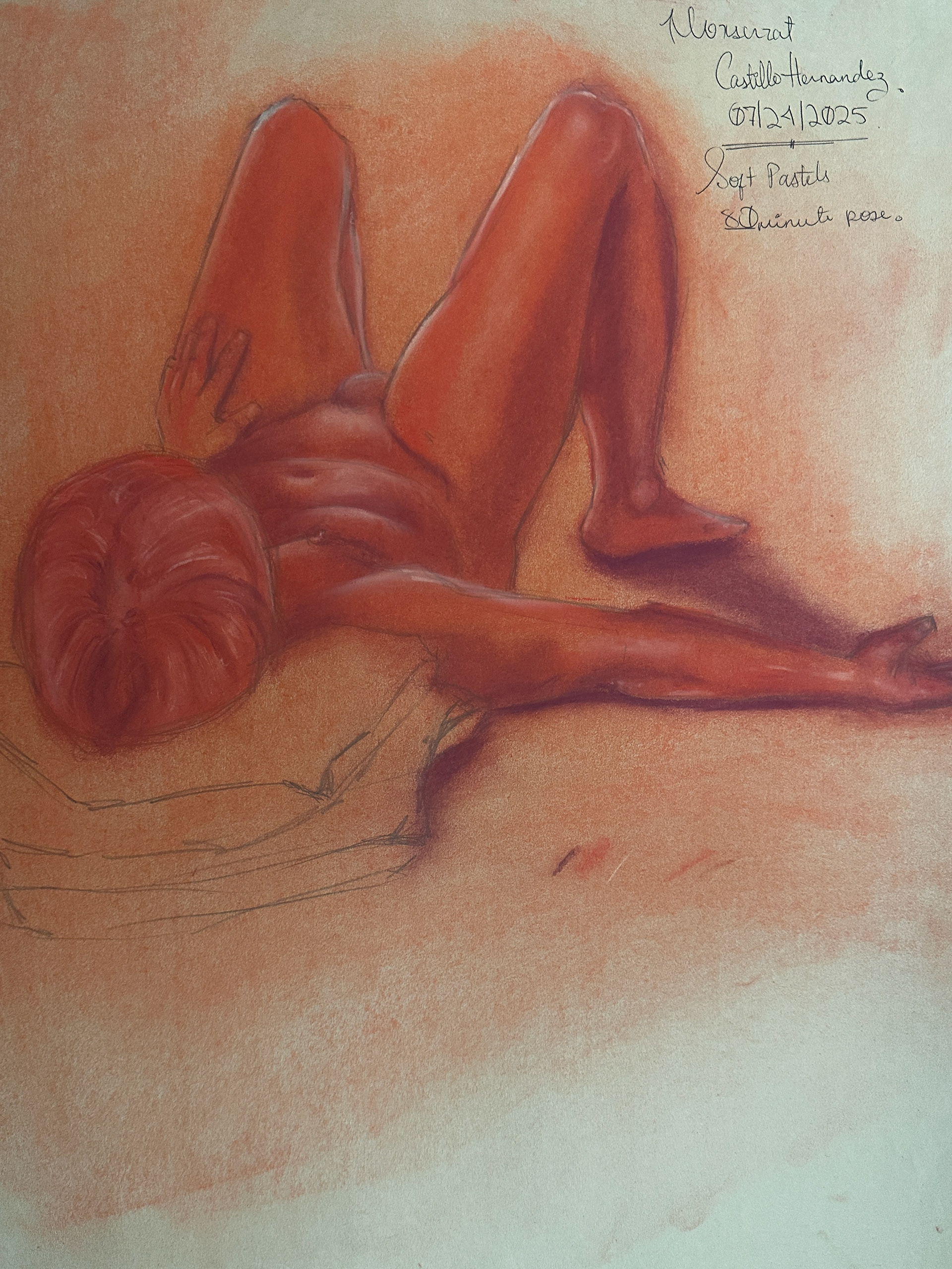 Warm Figure Study (2025) 18x24 Soft pastels on paper