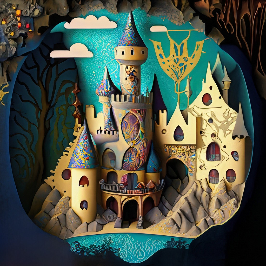 Paper cut in the style of Klimt