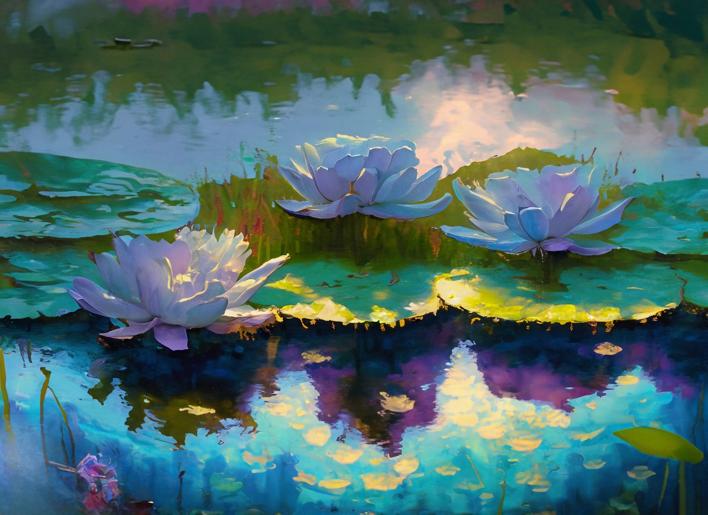 Oil painting in the style of Monet