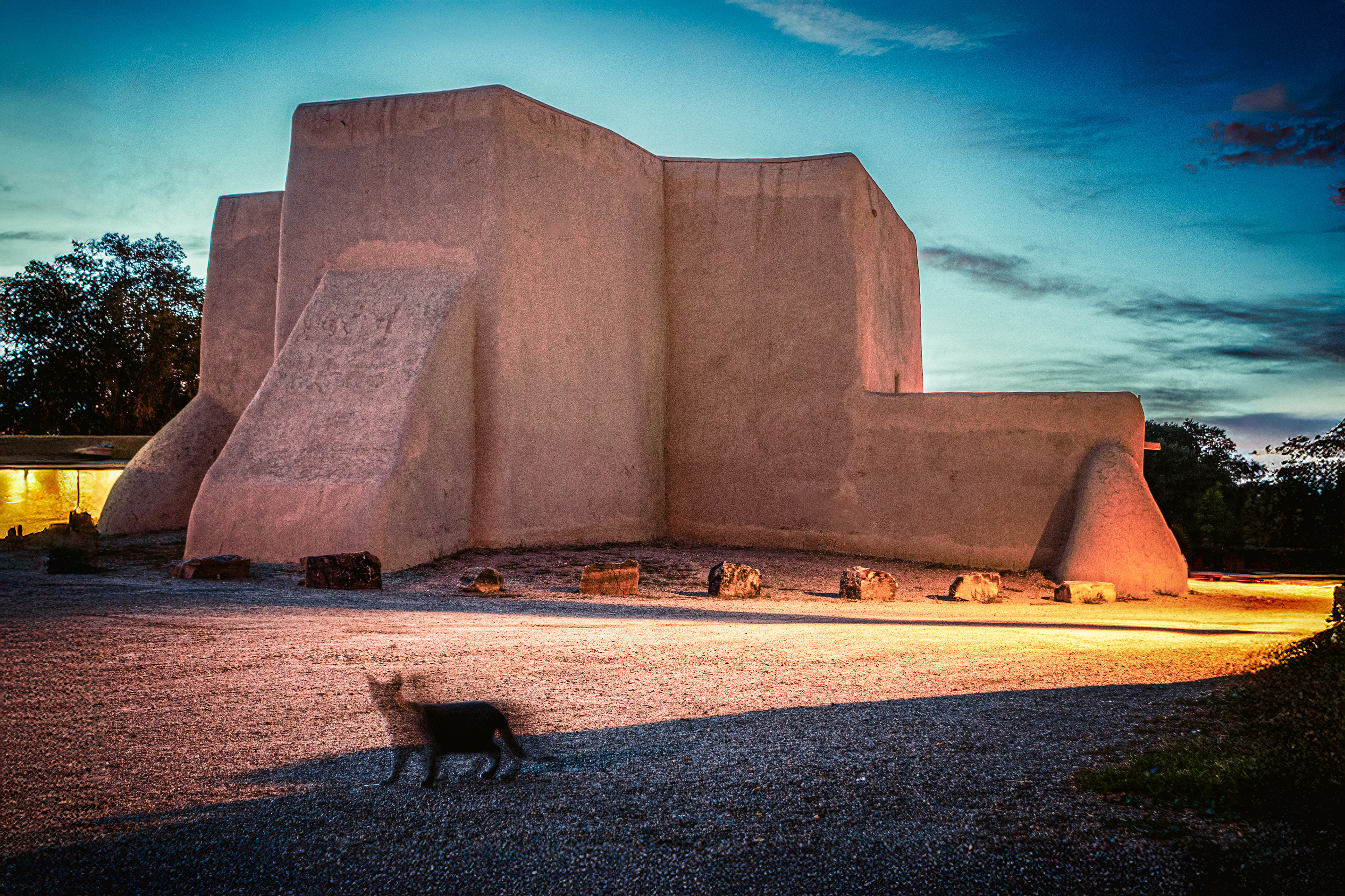 fine art architectural photography of Ranchos de Taos for hotel lobby decor.