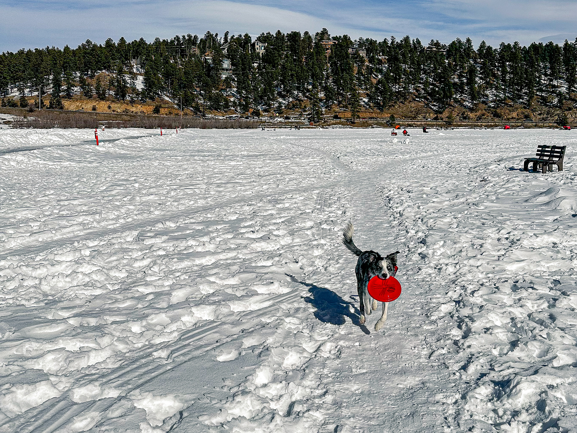 Skylar catching on Evergreen Lake.