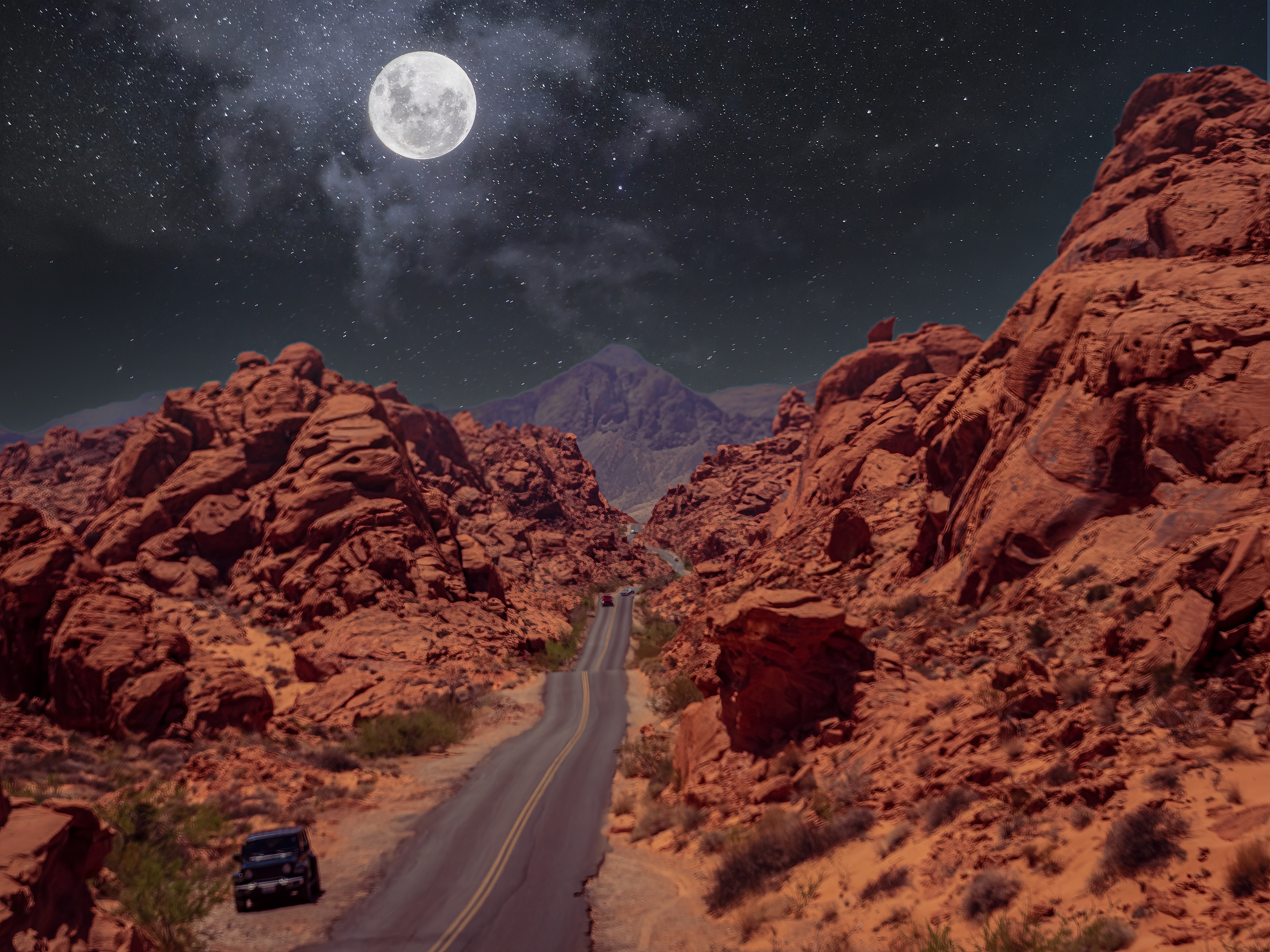 Moon over Valley of Fire