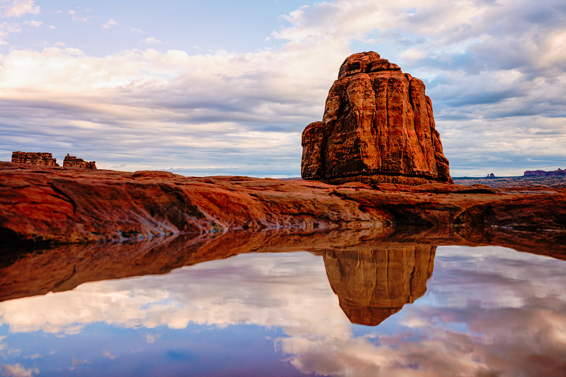 Standing Stone, Still Water, Arches National Park, Utah