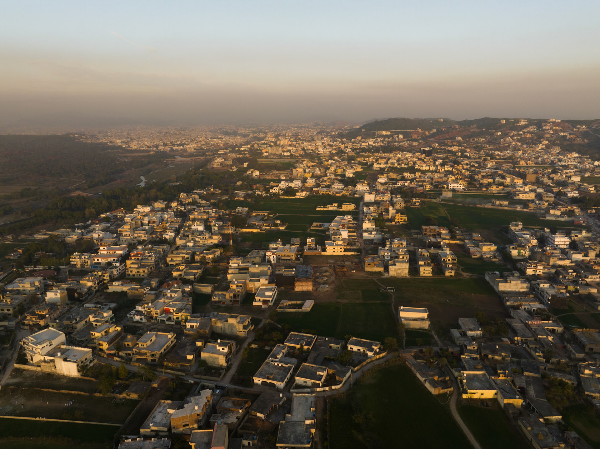 Aerial view of Bani Gala, Islamabad capital territory, Pakistan