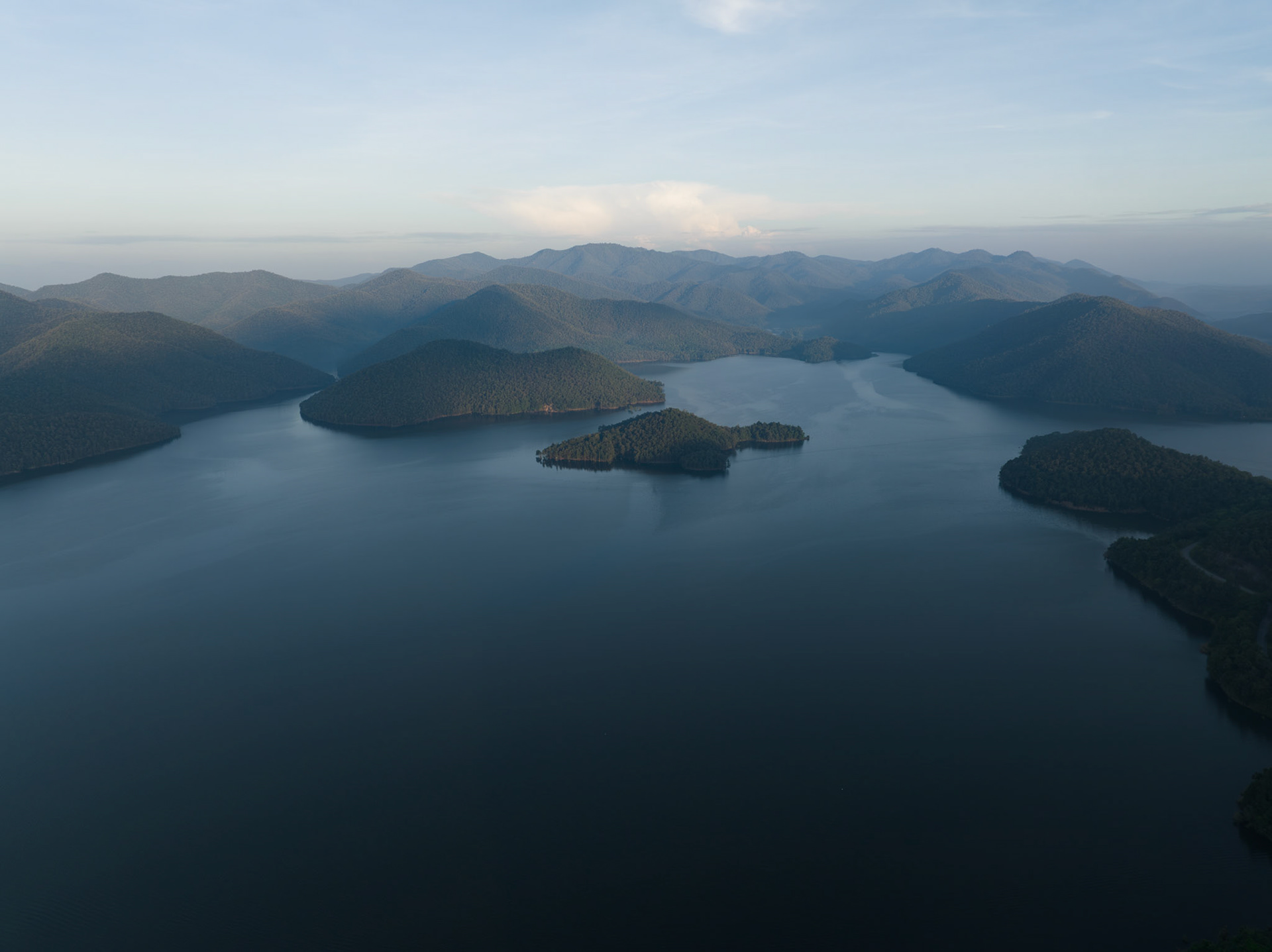 Aerial view of Mae Kuand Dam in Chiang Mai, Thailand