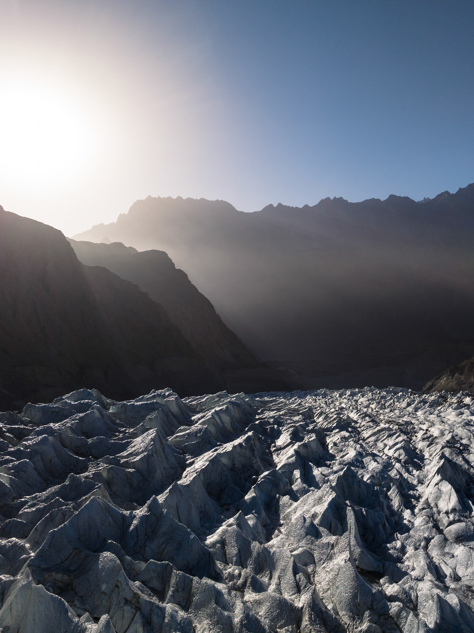 "Sun Rising over Passu Glacier", Gilgit Baltistan, Pakistan. June 2022. Reference 6.