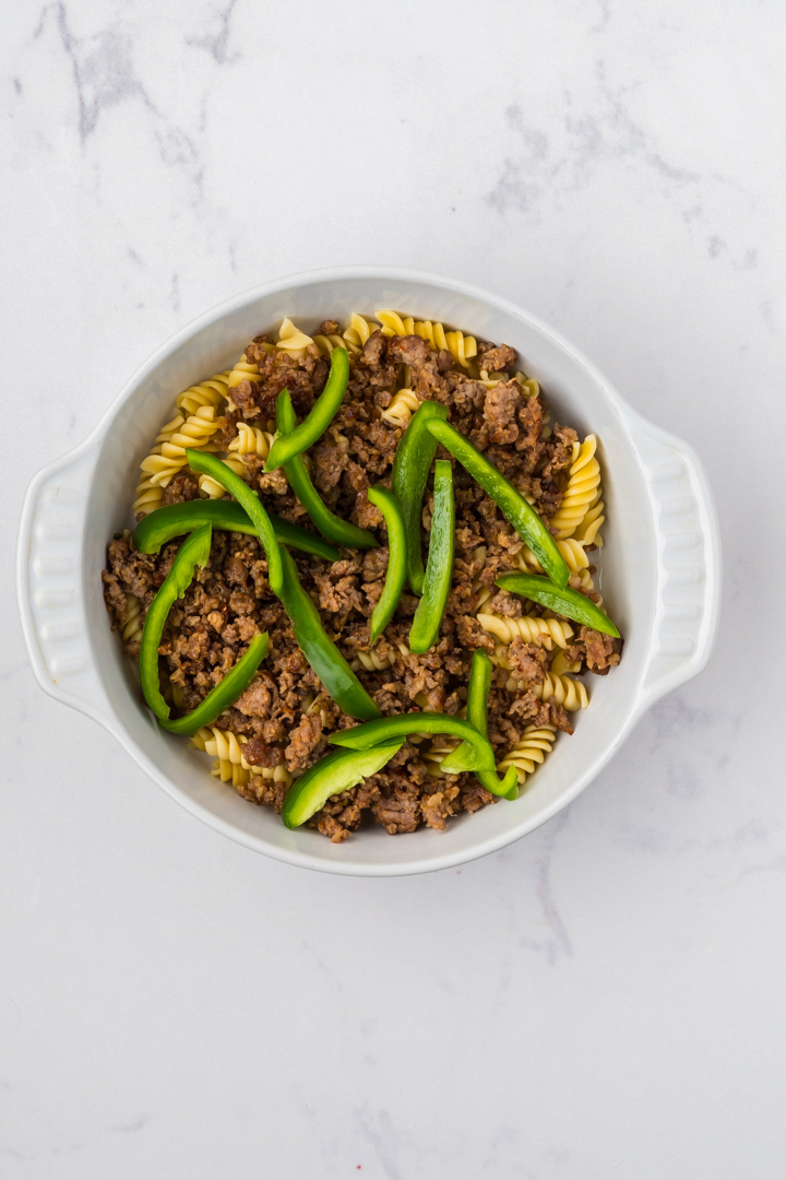Bell peppers bring texture, color, and just enough bite.