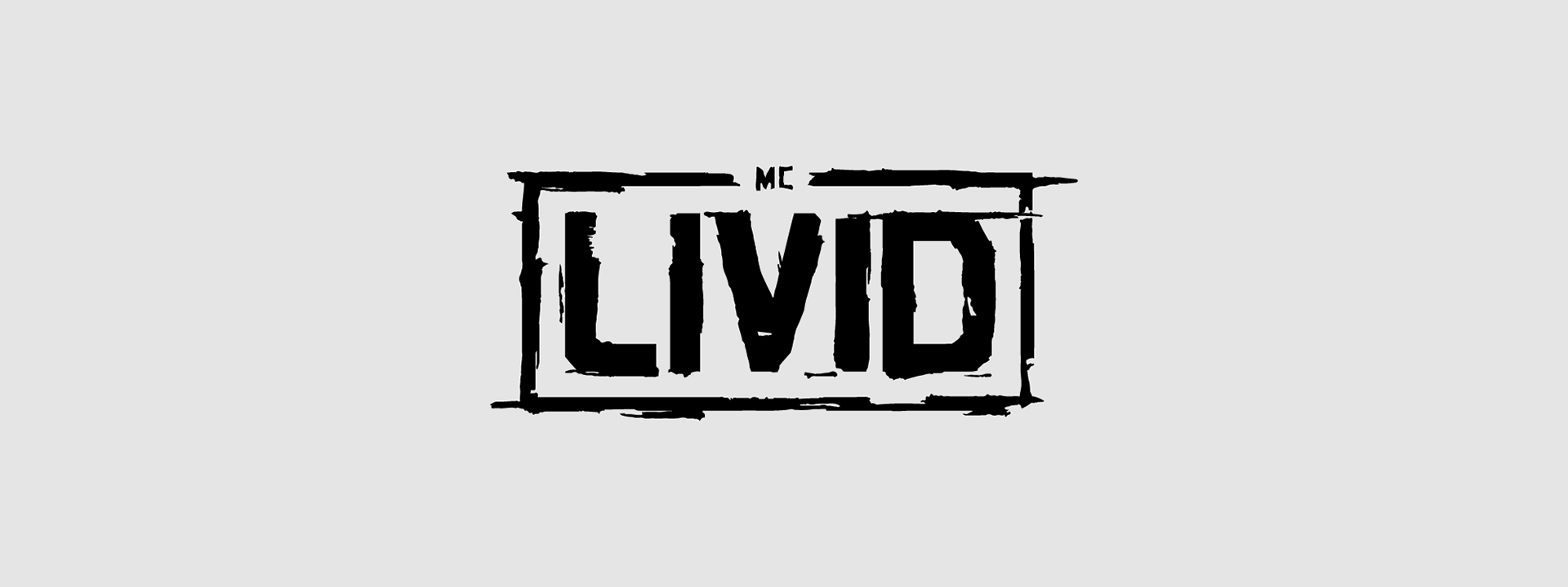 Black typographic logo "LIVID" with a rough, brushstroke outline on a white background.