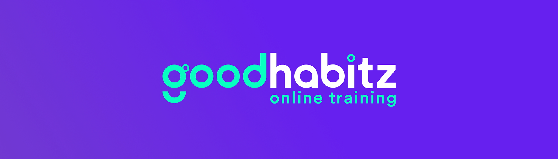 Logo of “goodhabitz - online training" in green on a purple background.