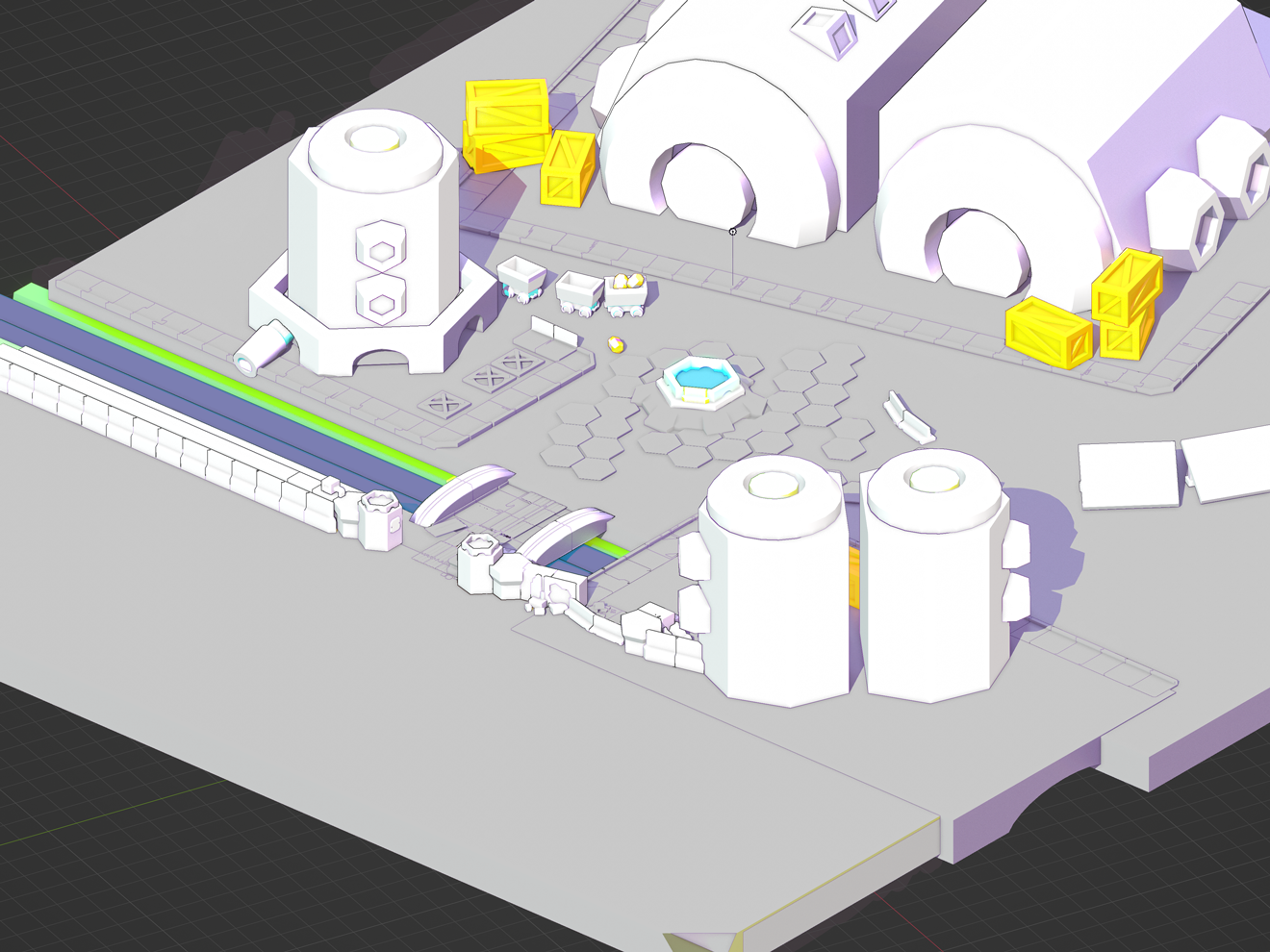 Enviro draft in Blender, using Asset Forge