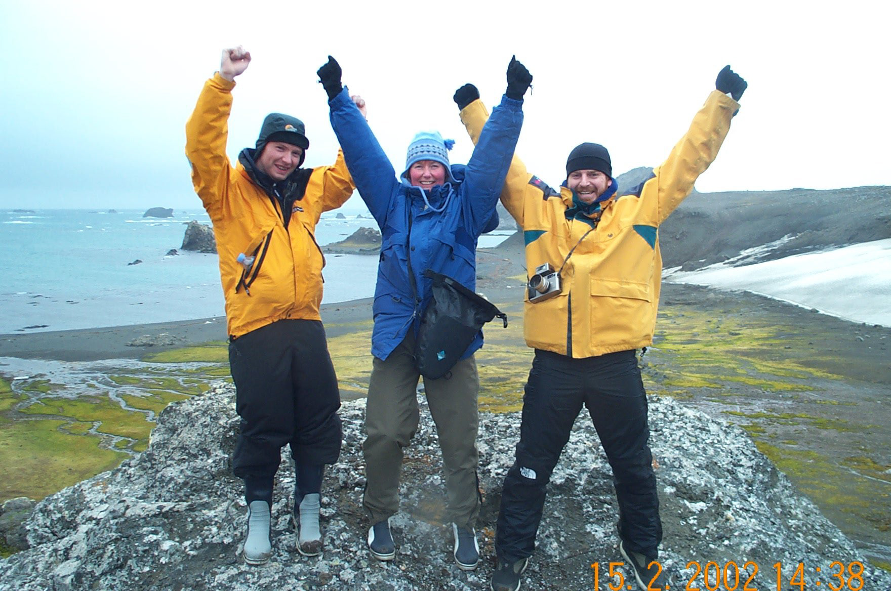 Steve, me and Darren celebrating our arrival