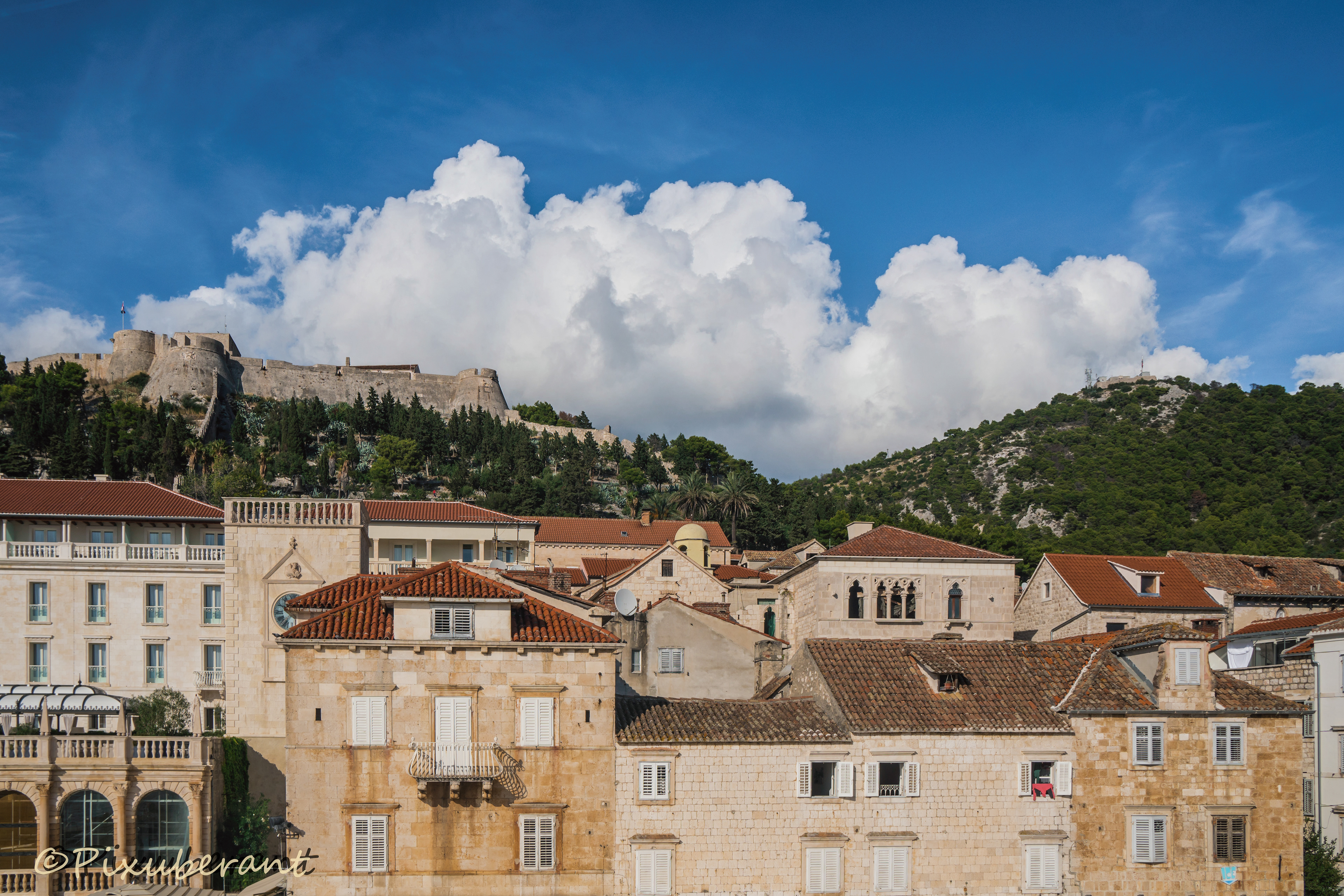View of Hvar Fortress from the harbour