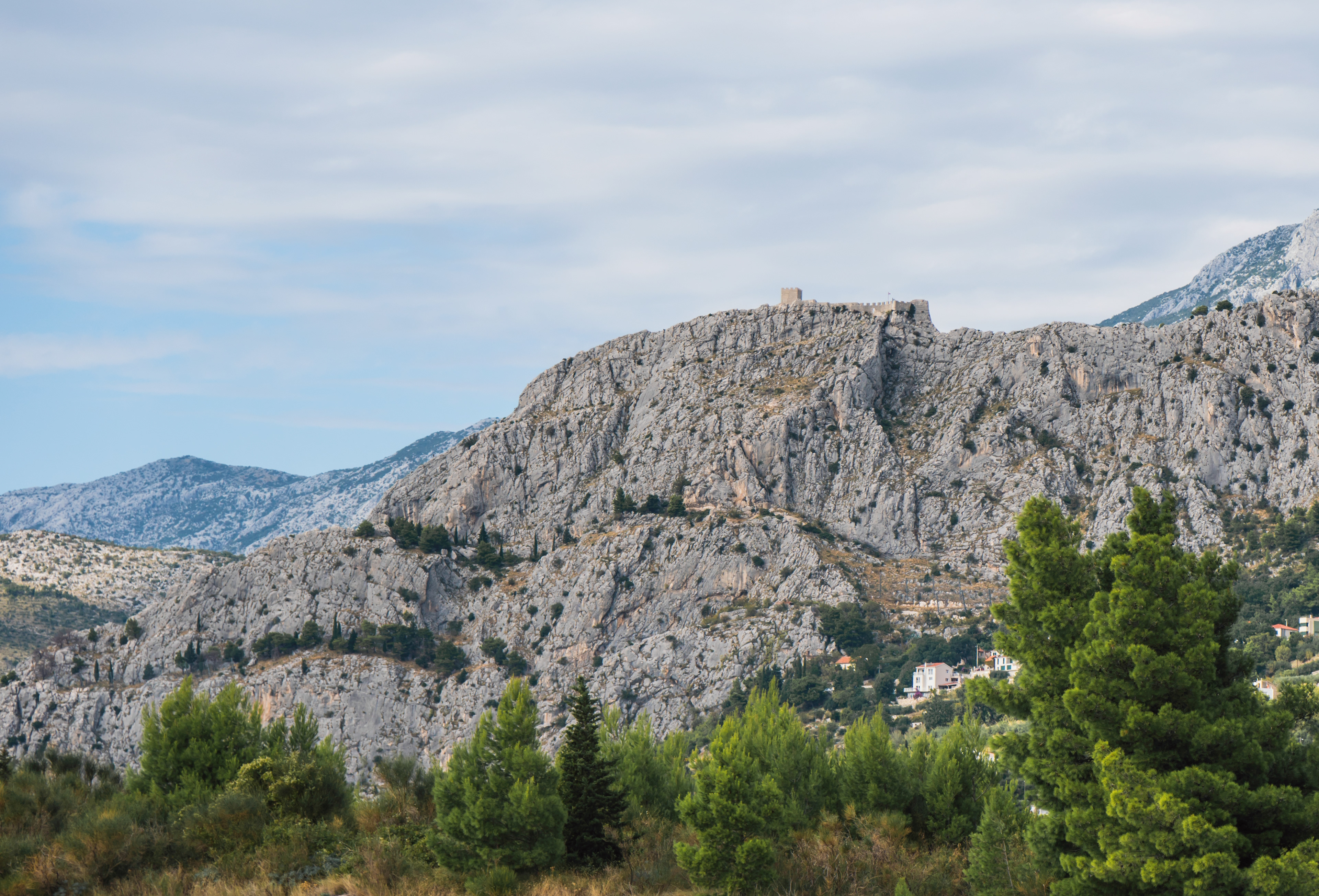 Makarska fort at the top of the mountain