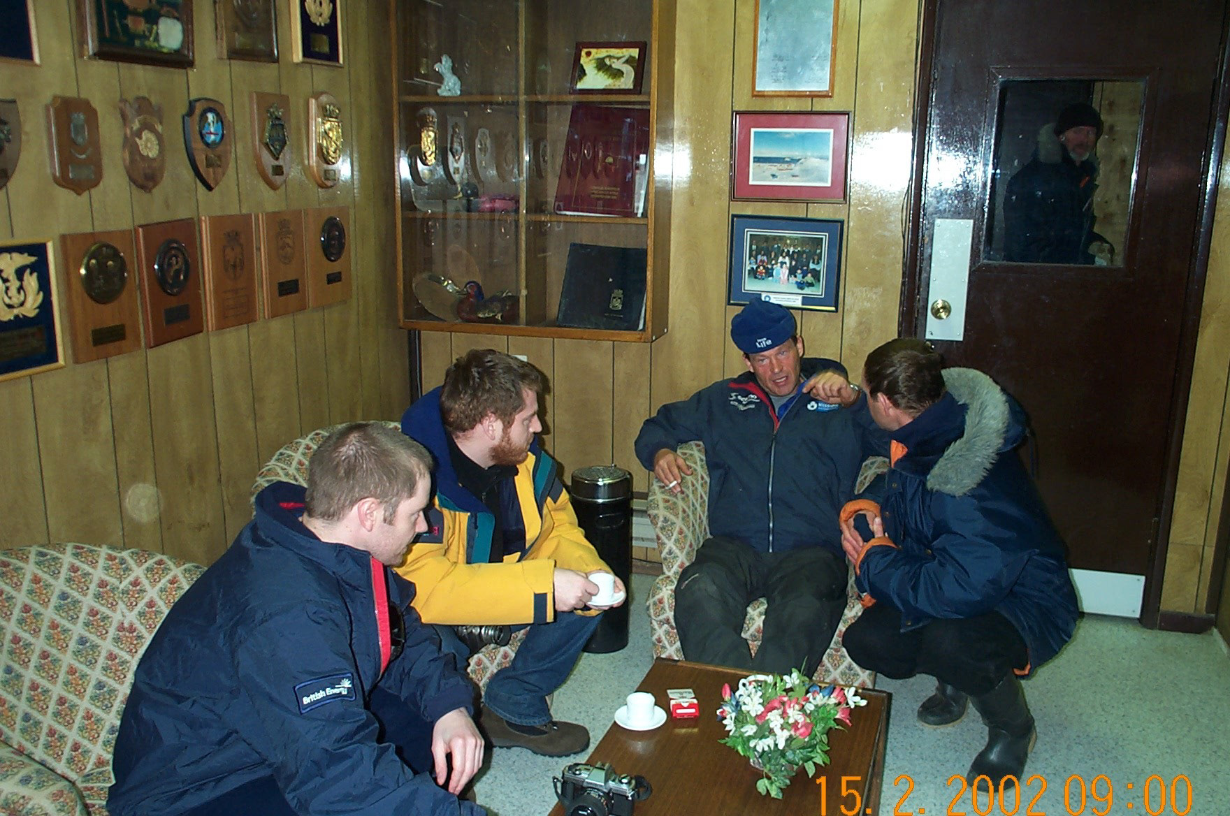 Steve, Darren, Robert and Valery inside the Bellinghausen Base