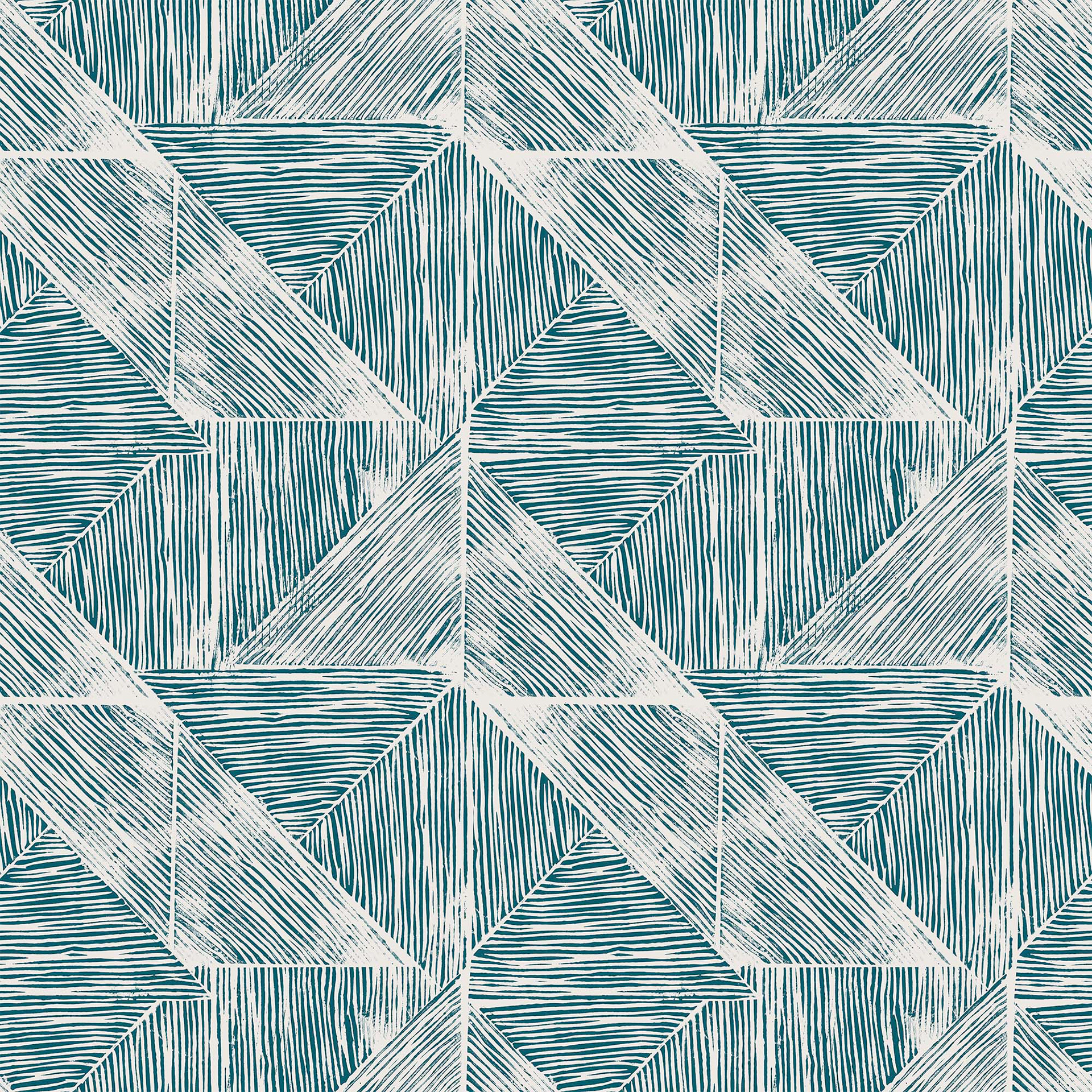 Woven Block Print in Teal