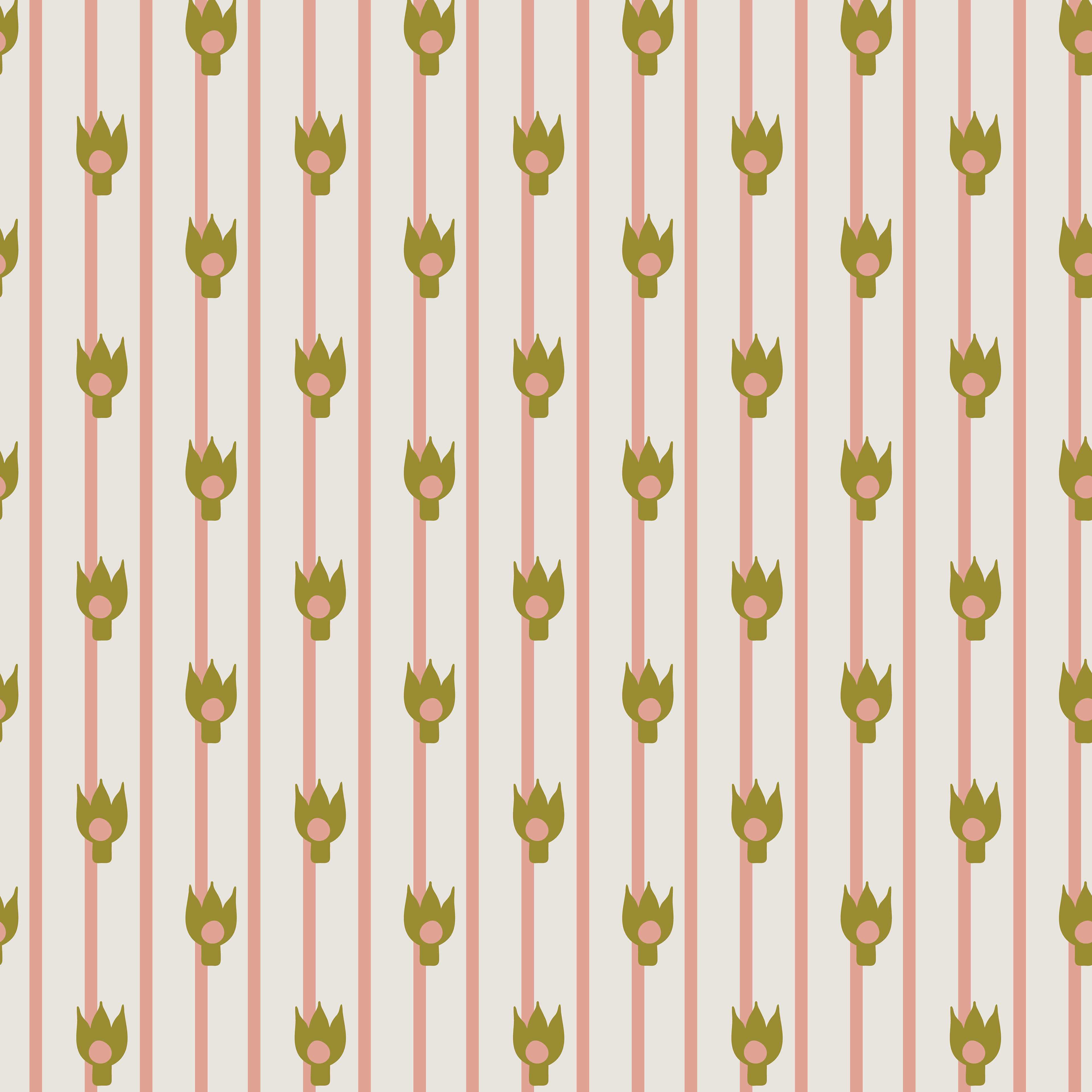 Small Flower Stripe in Pink